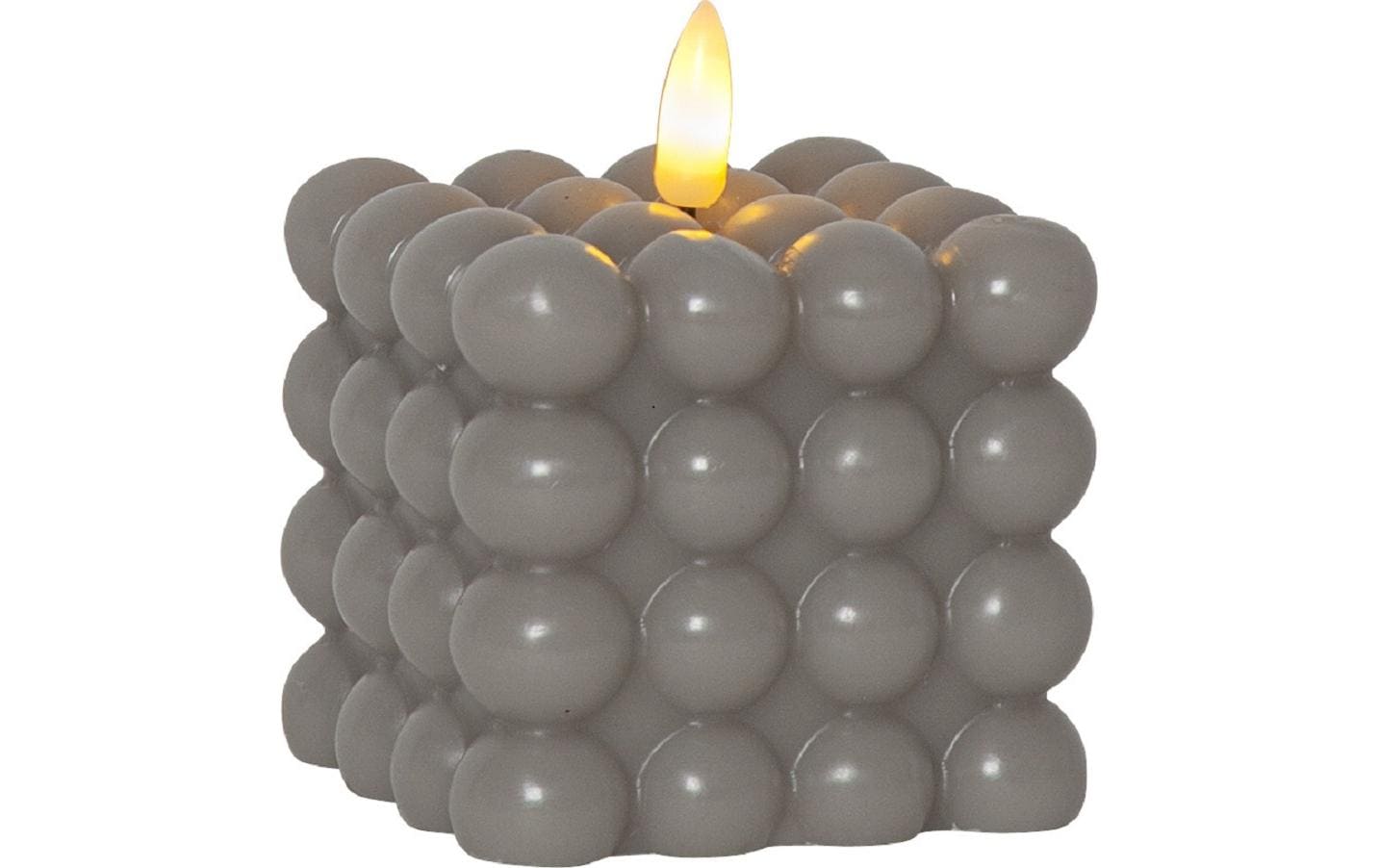 Star Trading LED-Kerze Flamme Dot, 7.5 x 7.5 x 9.5 cm, Grau – LED-Kerze mit Timer von Star Trading