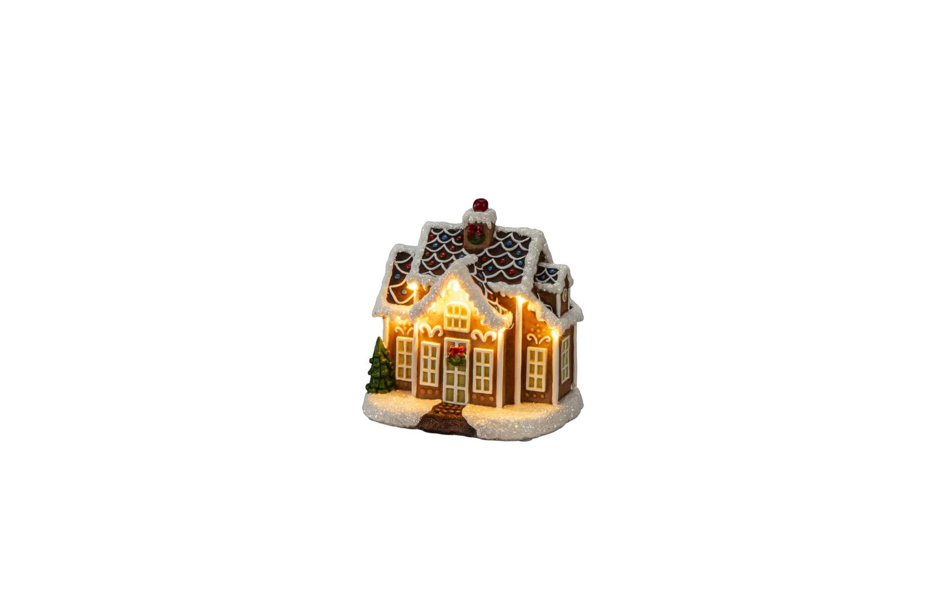 Konstsmide LED Mini-Lebkuchenhaus mit Musik 12 cm x 16…