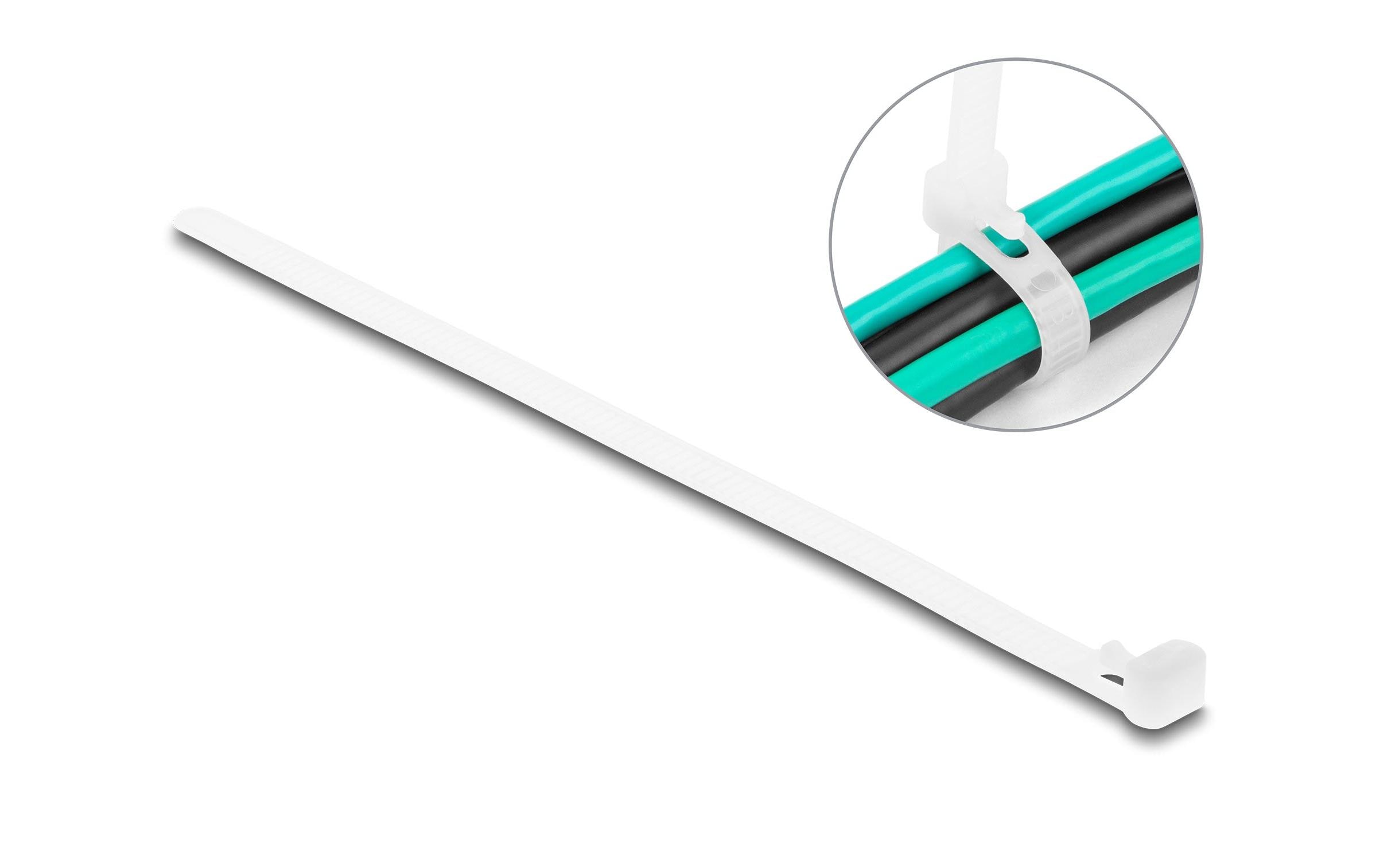 Delock Kabelbinder Weiss 150 mm x 7.2 mm, 100 Stück – Kabelbinder von Delock