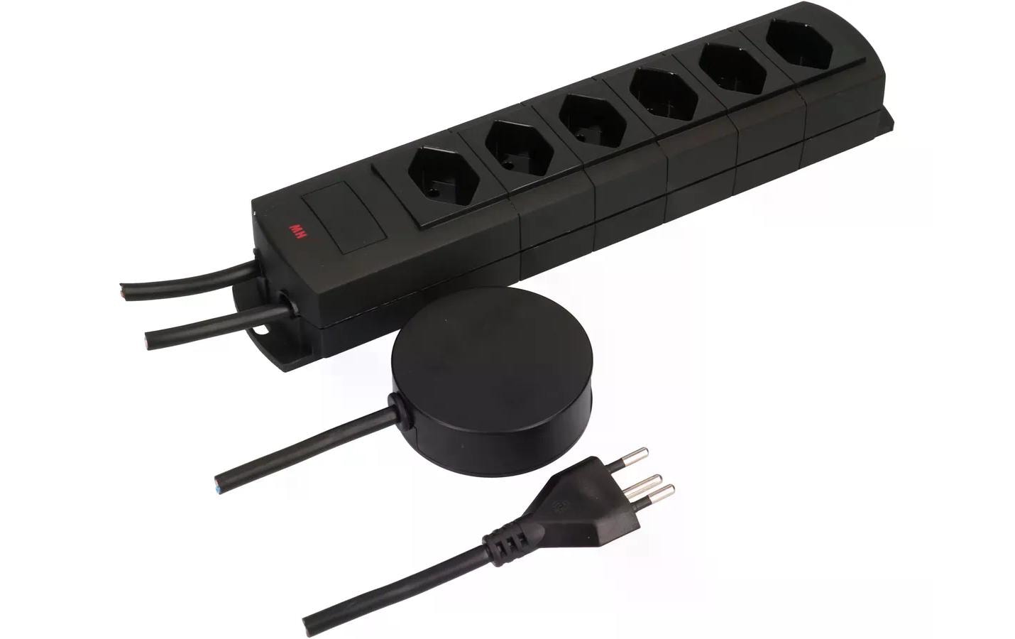 Max Hauri Steckdosenleiste Prime Line 6x T13 mit ext. Schalter Schwarz – Steckerleiste von Max Hauri
