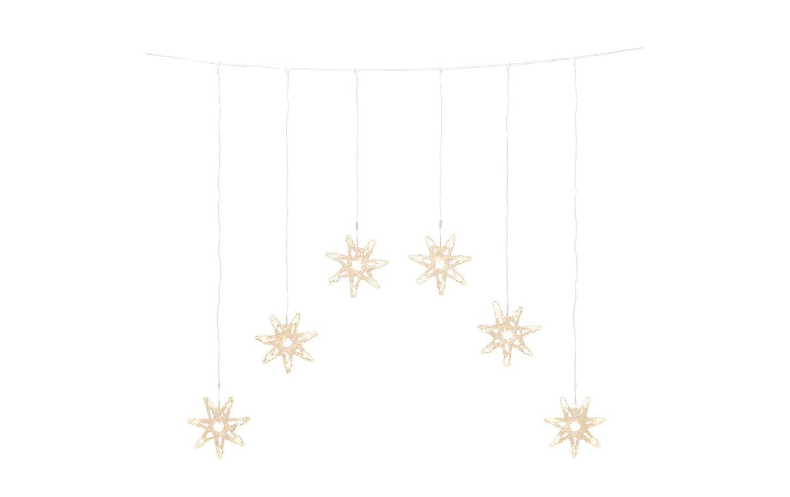 Konstsmide LED Lichtervorhang mit 6 Sternen 48 warmweis…