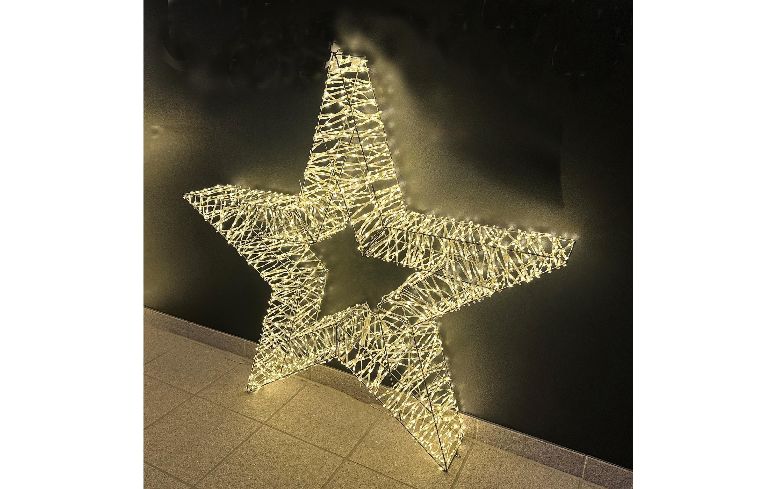 Dameco LED-Figur Stern, 2000 LEDs, 16 x 120 cm, Silber