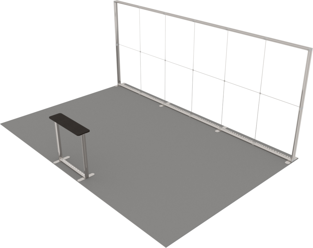 LUMIX Messestand 24 m² Halbinselstand mit Theke Anwendung auf internationaler Messe