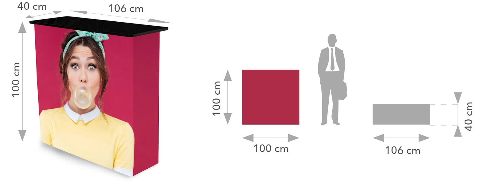 Maßzeichnung Velcro POP UP
