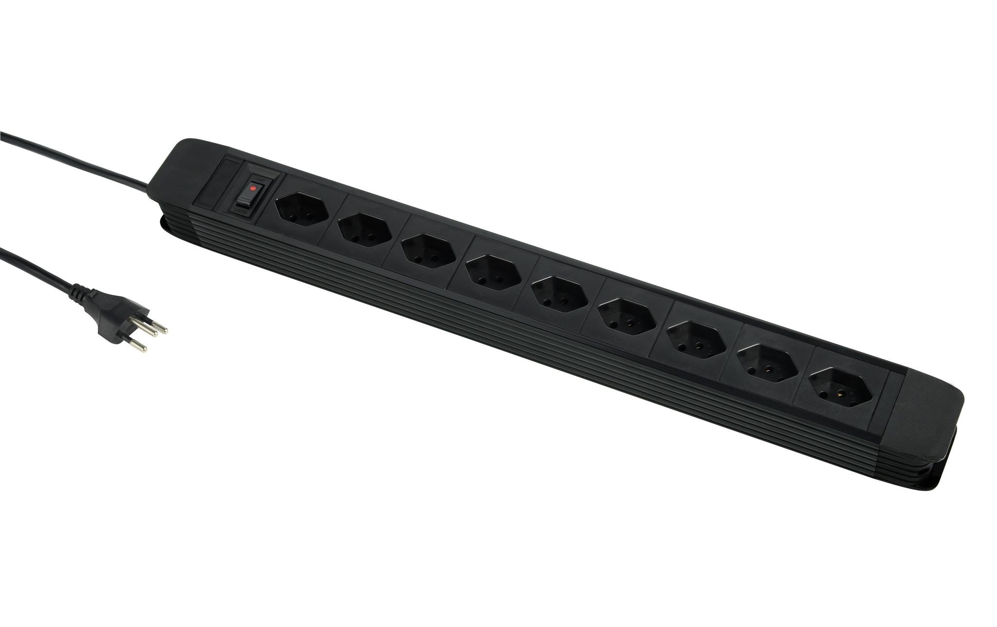 Schönenberger Steckdosenleiste 9 x T13 horizontal 5 m, Schwarz