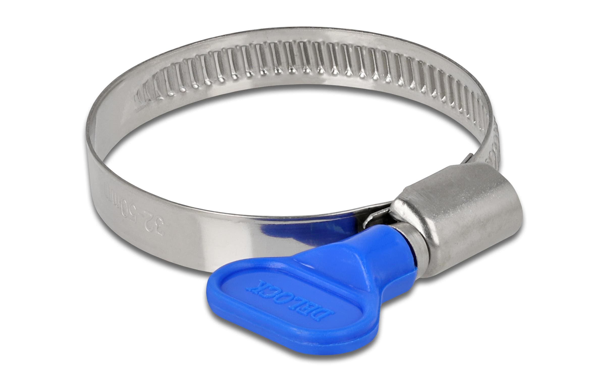 Delock Schlauchschelle 32-50 mm, Blau 10 Stück – Schlauchschelle für die Gartenbewässerung