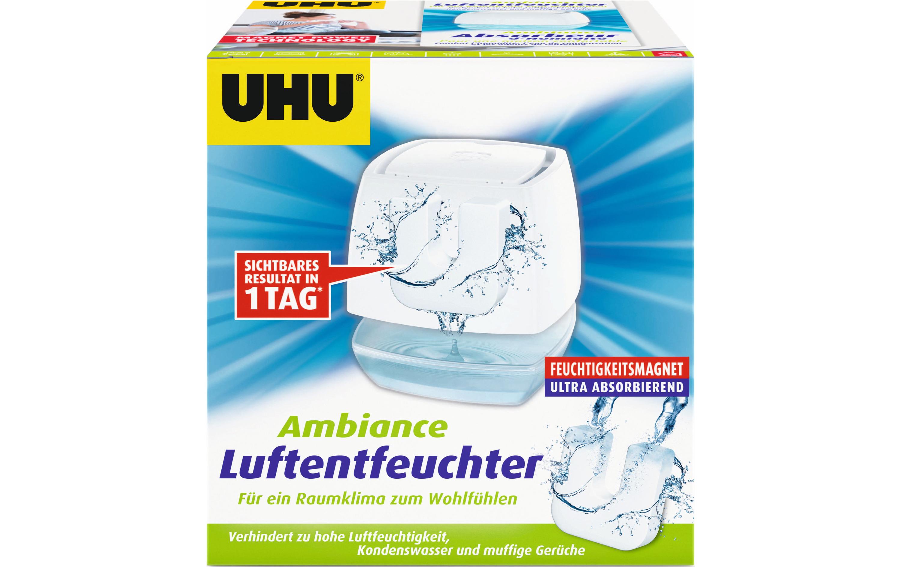 UHU Ambiance 450 g in Weiss – dekorativer Granulat-Luftentfeuchter für Wohnräume