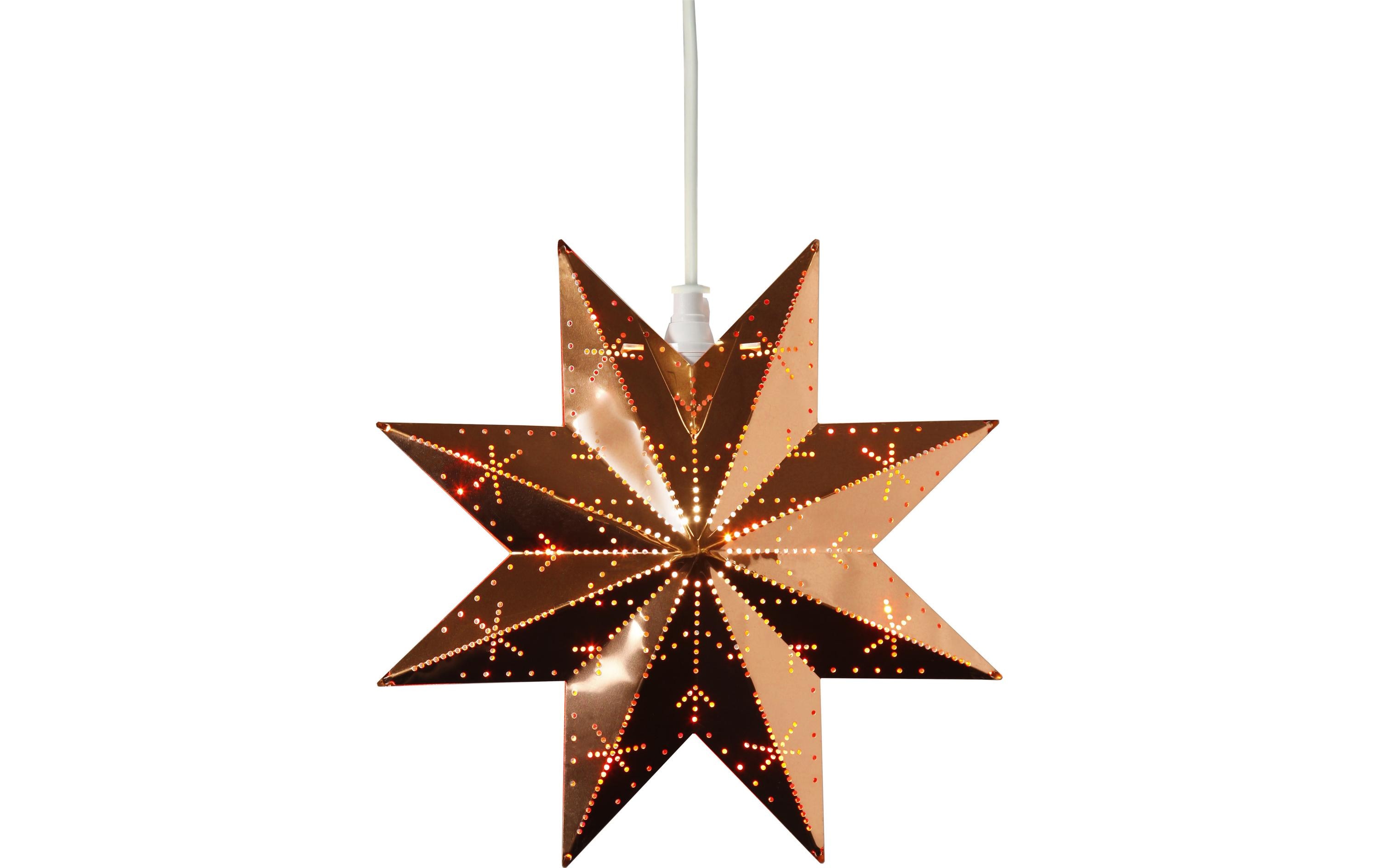 Star Trading Fensterhänger Metallstern Classic, 28 cm, Kupfer – LED-Weihnachtsdeko von Star Trading