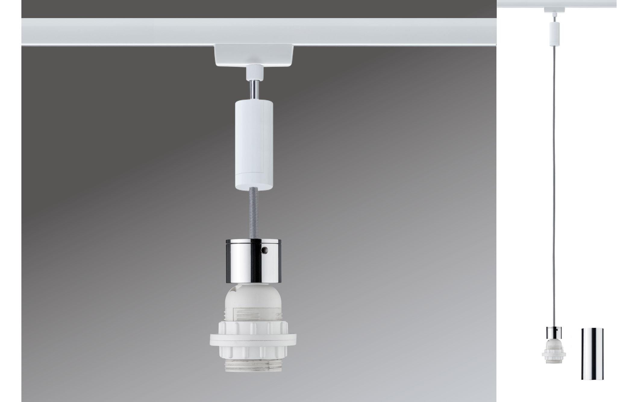 Paulmann Pendelleuchte Urail 2Easy Basic, 1 x E27, 20 W, Weiss/ Chrom – Pendelleuchte für Paulmann URail von Paulmann