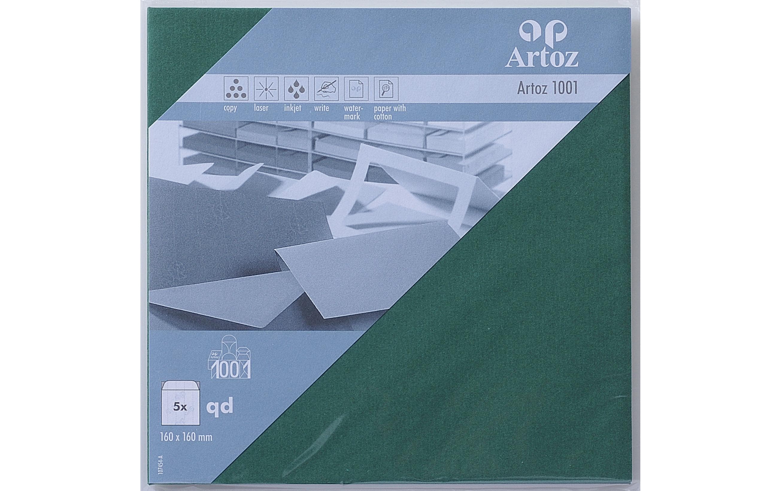 Artoz Couvert 1001, 16 x 16 cm, 5 Stück, Racinggreen – Couvert von Artoz
