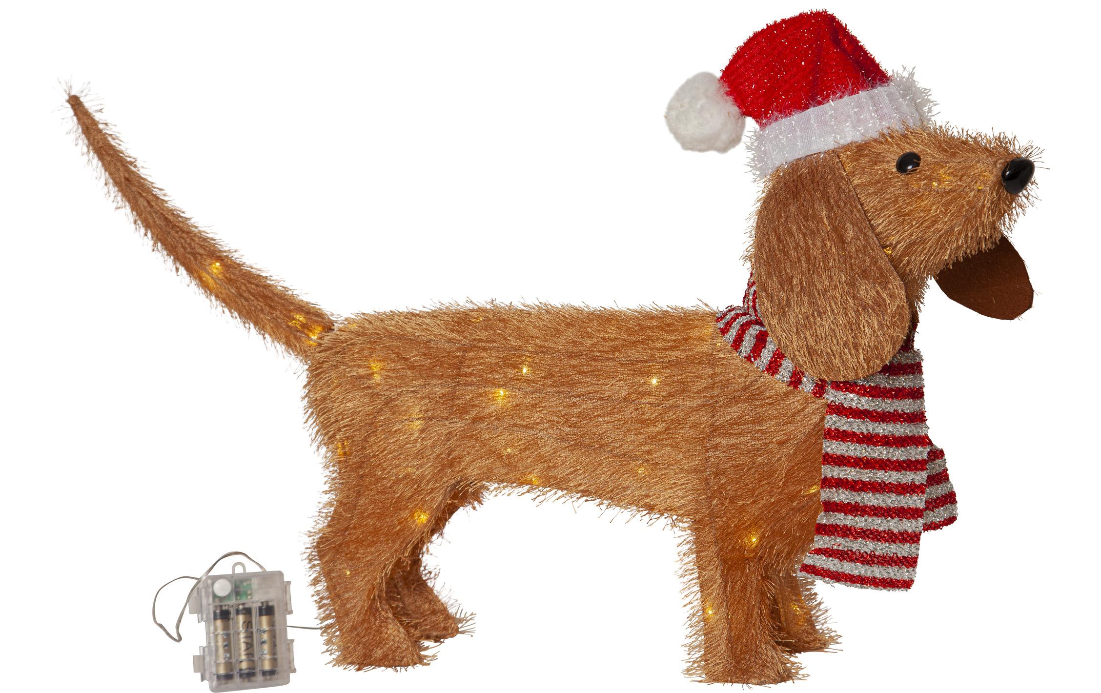 Star Trading LED-Figur Tecidy, 42 cm, Braun – LED-Weihnachtsfigur mit Timer für aussen von Star Trading