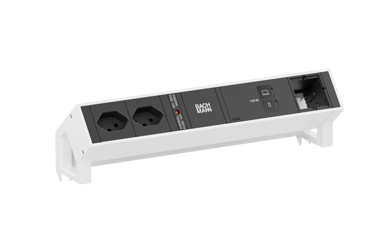 Bachmann Tischsteckdosenleiste DESK2 2xT13 1xUSB C/C 100W 1xCM 0.2m