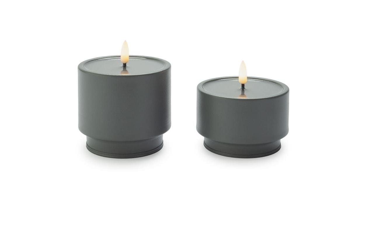 STT Ambiente Candle Set Grey – LED-Kerze mit Timer für aussen von STT