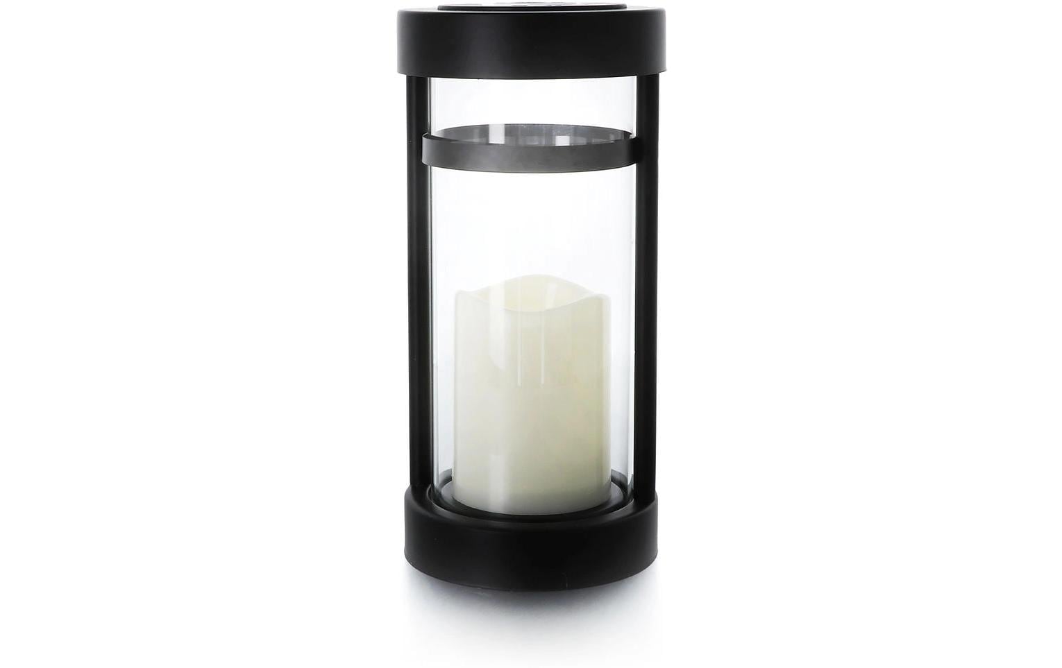 balthasar LED Solar Grablaterne Arimo, Weiss/Schwarz – LED-Grabkerze für aussen von balthasar