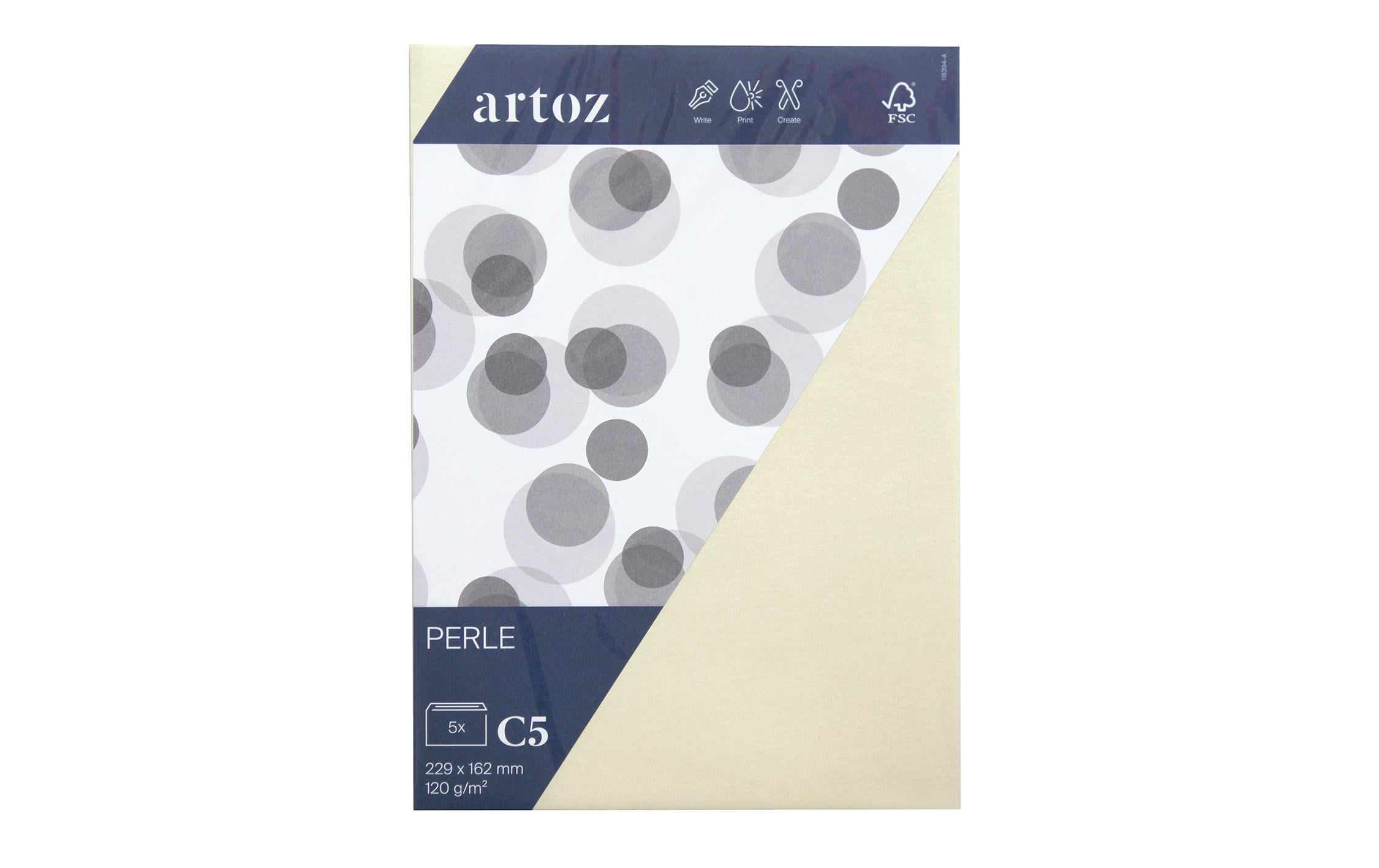Artoz Couvert Perle C5, 5 Stück, Ivory – Couvert von Artoz