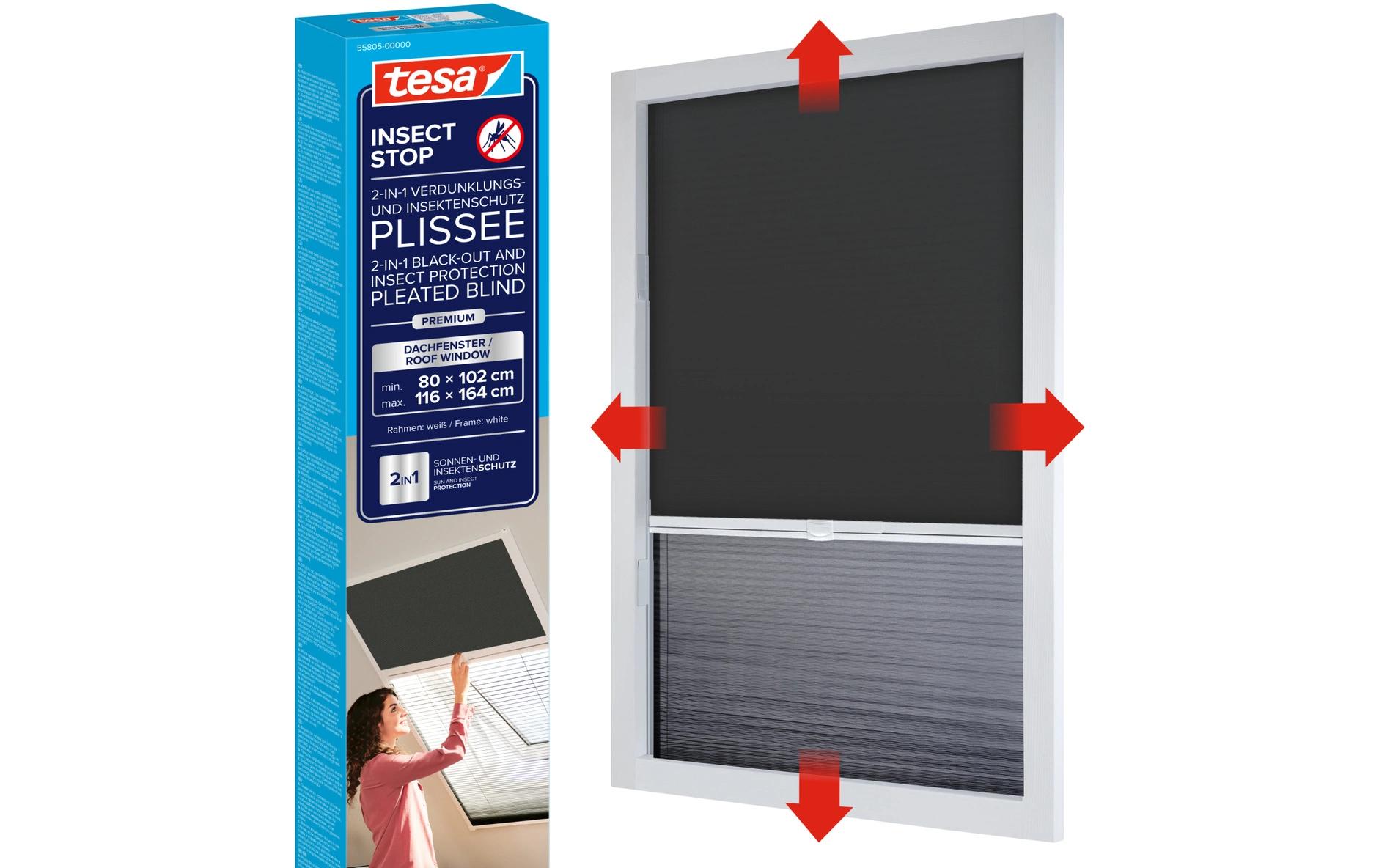 tesa Insect Stop 2-in-1-Plissee Dachfenster