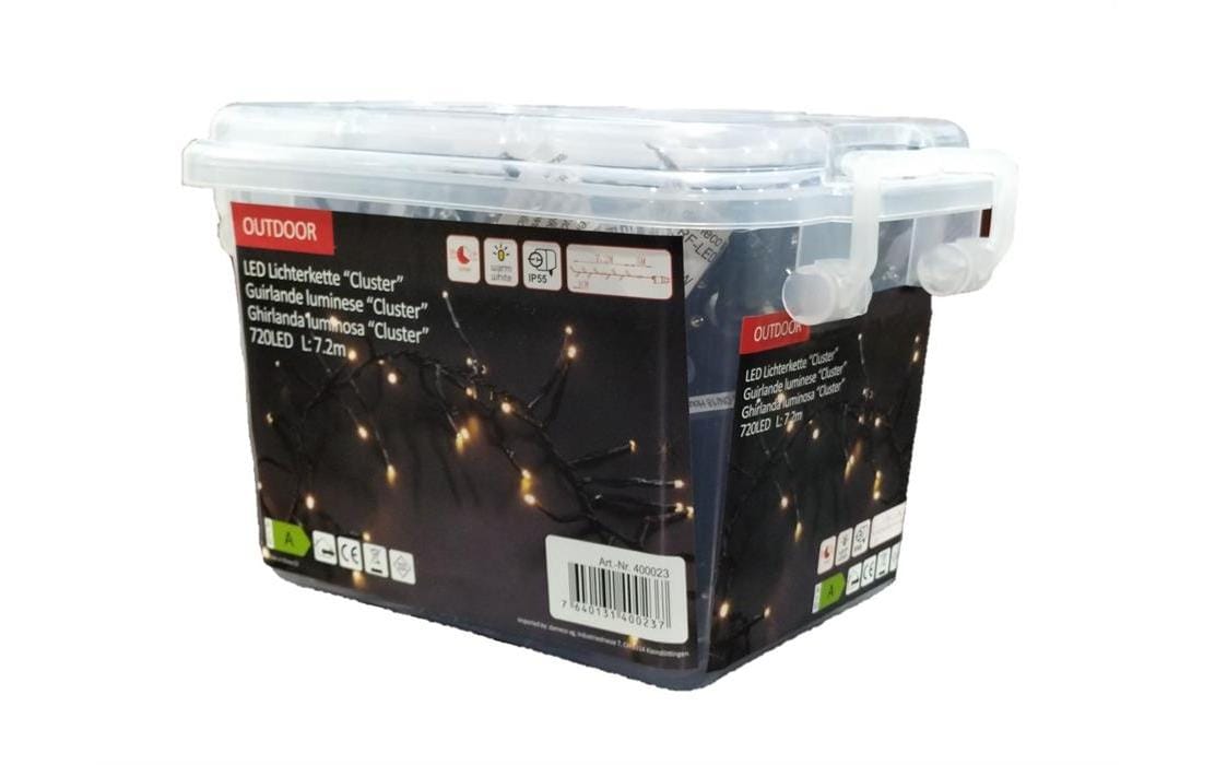 Dameco LED-Lichterkette Cluster 720 LED, 7.2 m, Outdoor
