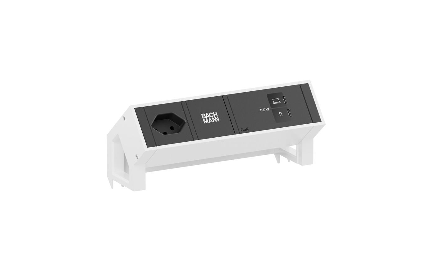 Bachmann Tischsteckdosenleiste DESK2 1xT13 1xUSB C/C 100W 0.2m weiss – Tischsteckdosenleiste von Bachmann