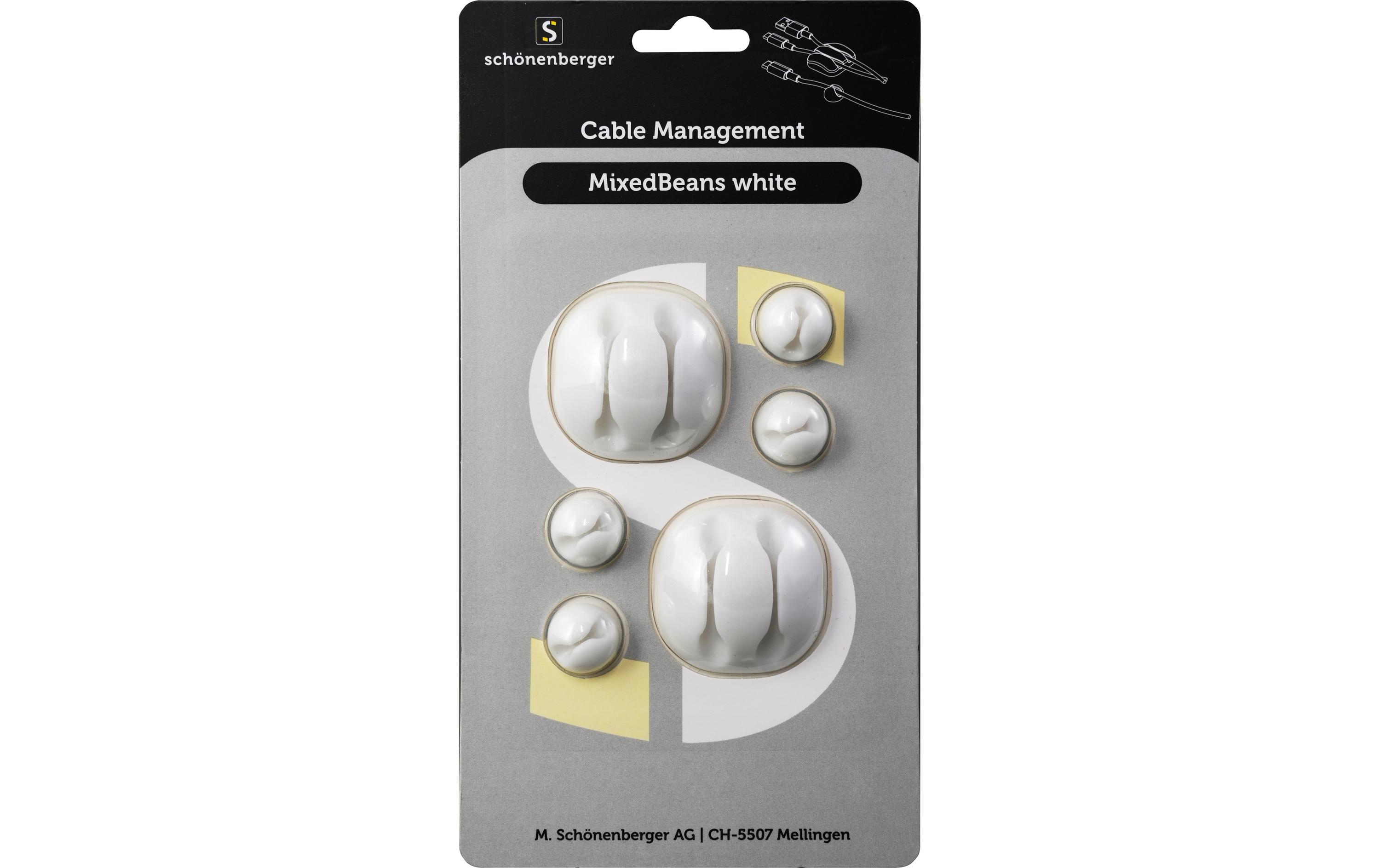 Schönenberger Kabelhalterungen 2 x Ø 35 mm, 4 x Ø 15 mm, Weiss
