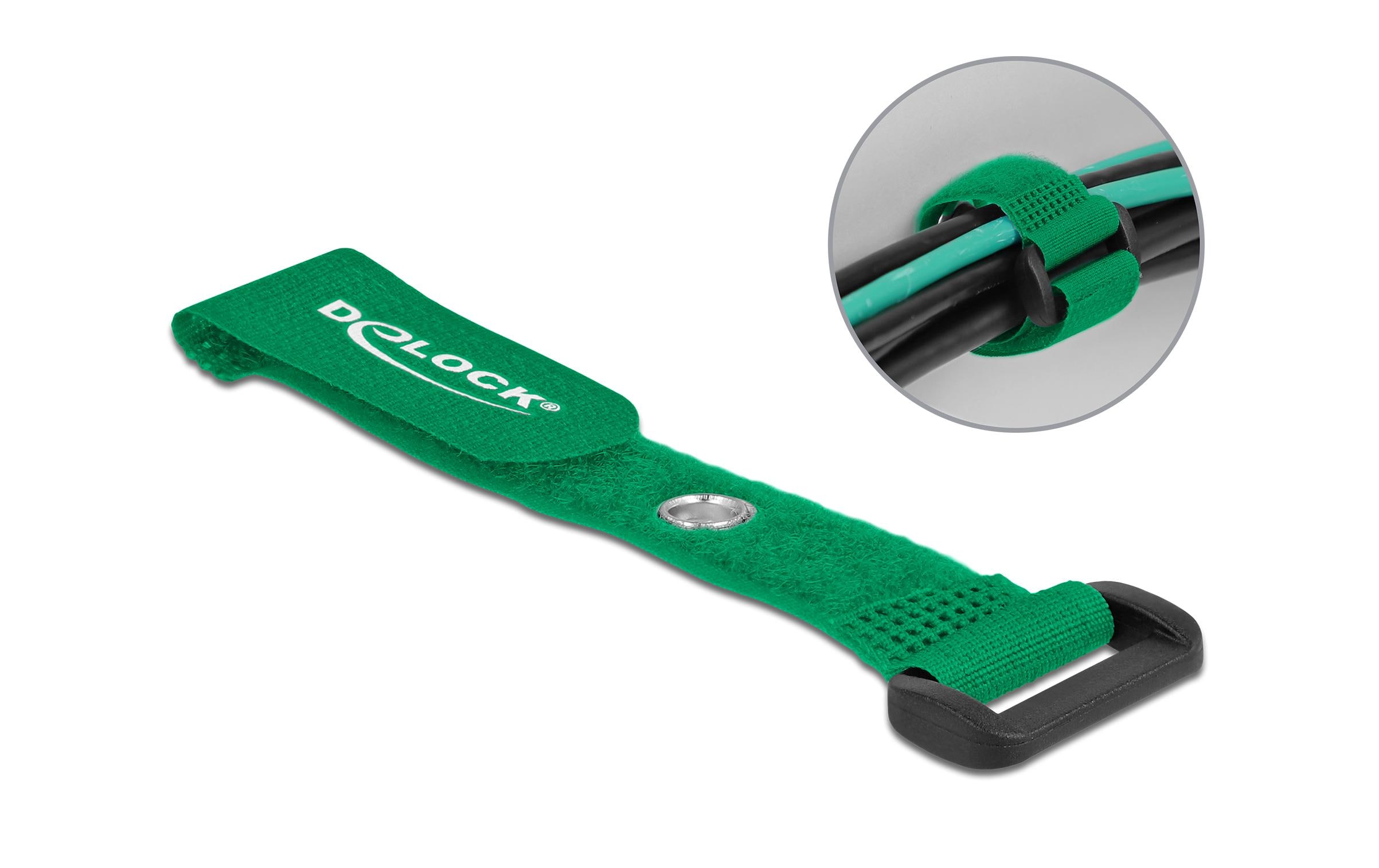 Delock Klettkabelbinder Grün 150 mm x 20 mm 5 Stück – Klettkabelbinder von Delock