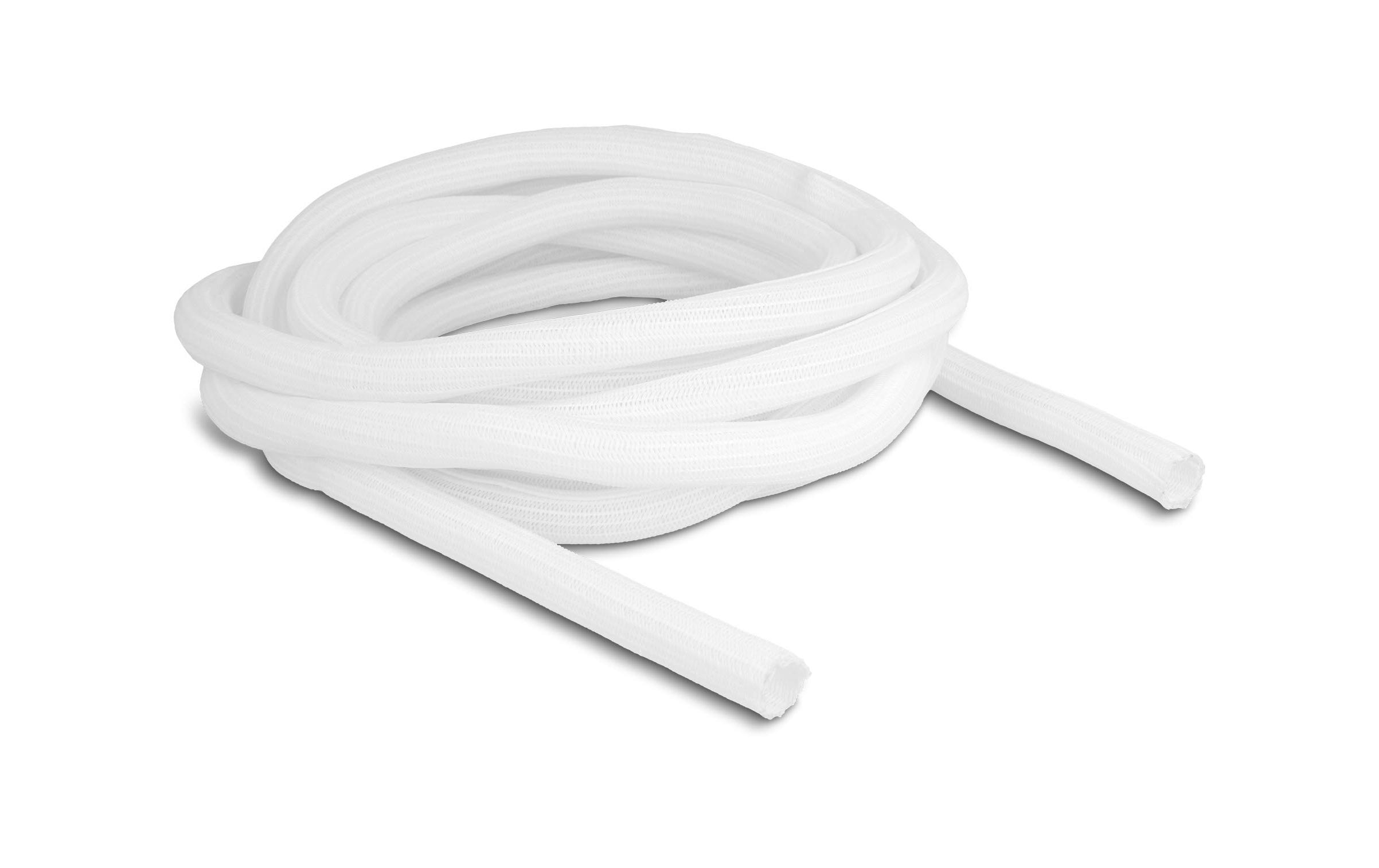Delock Geflechtschlauch Selbstschliessend 5 m x 16 mm Weiss – Kabelschlauch von Delock