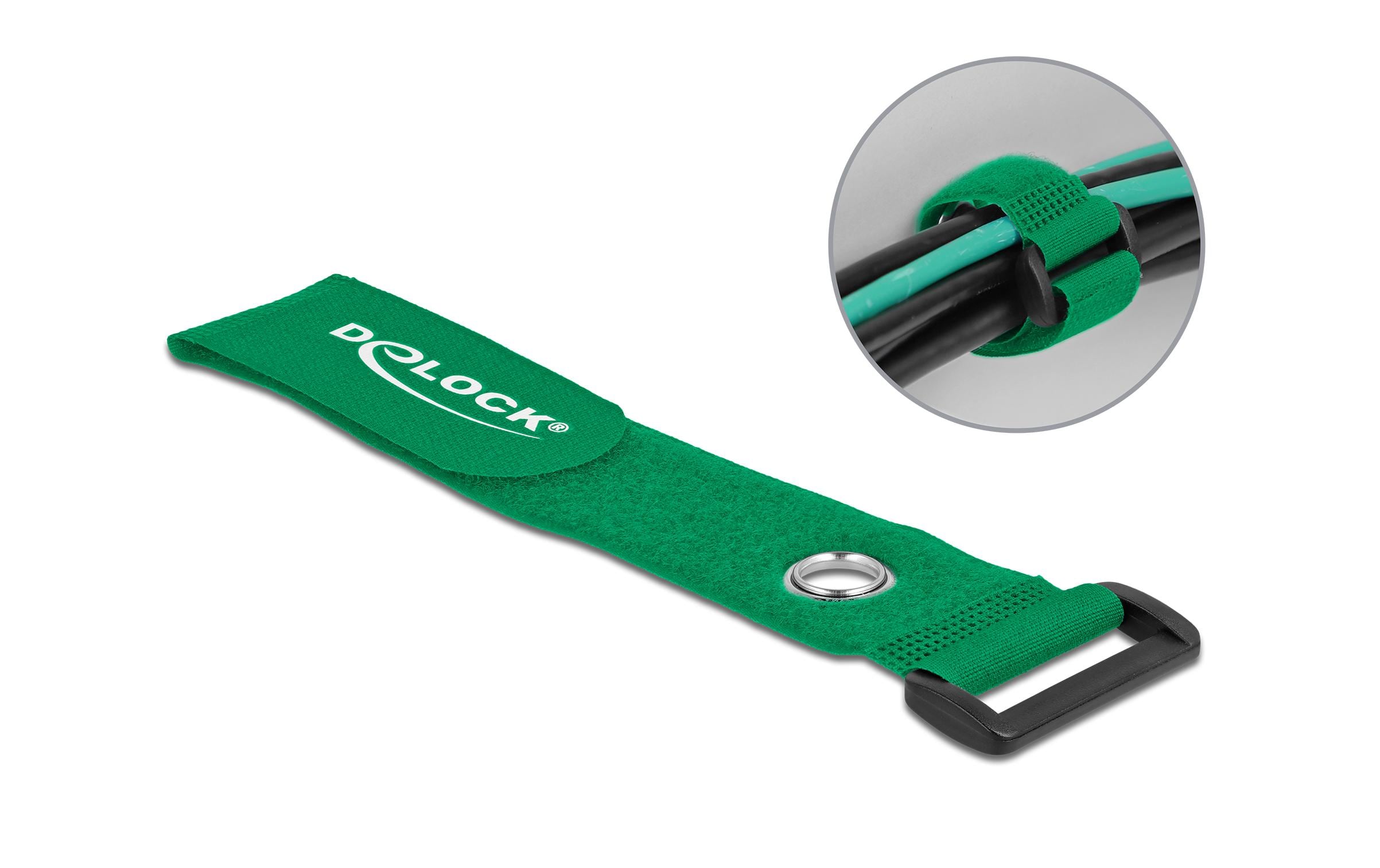 Delock Klettkabelbinder Grün 280 mm x 38 mm 3 Stück – Klettkabelbinder von Delock