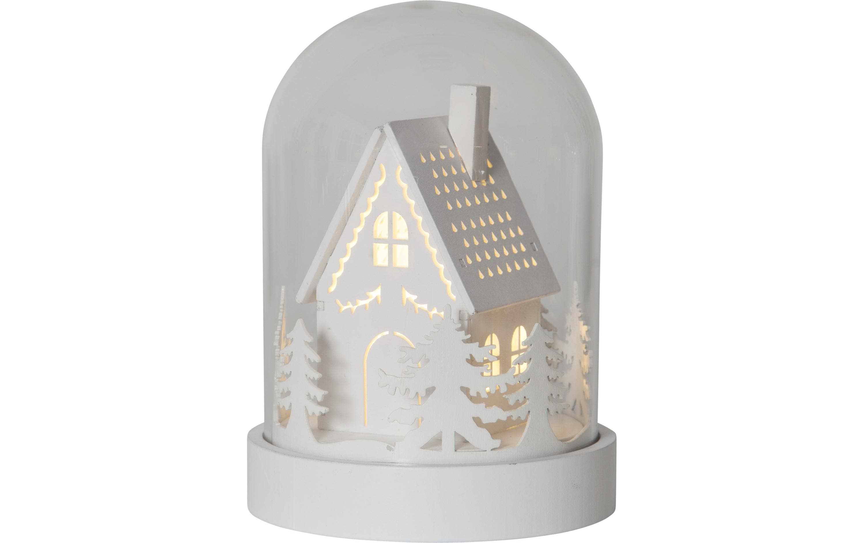 Star Trading Schneekugel Kupol Haus 17.5 cm, Weiss