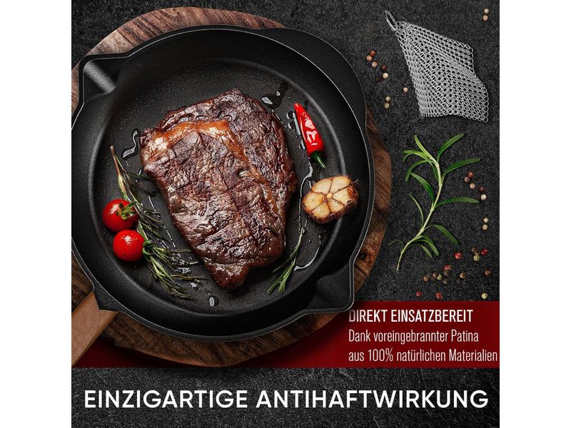 Bratpfanne 26 cm mit Ledergriff