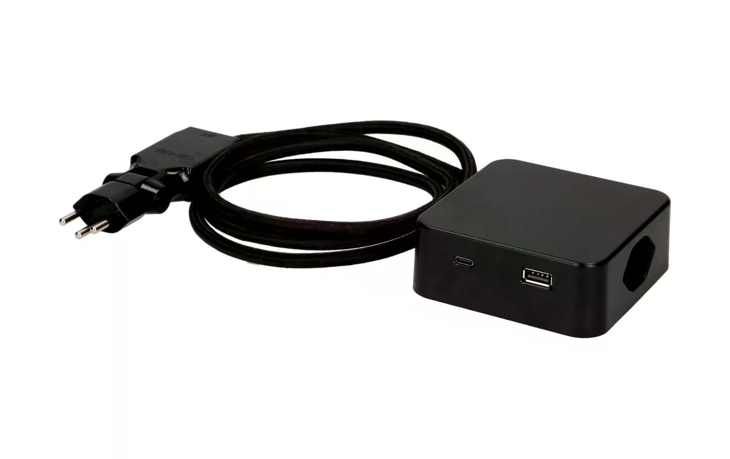 maxTex Steckdosenleiste Cube 3x T13, USB A/C, Schwarz/Schwarz – Steckerleiste von maxTex