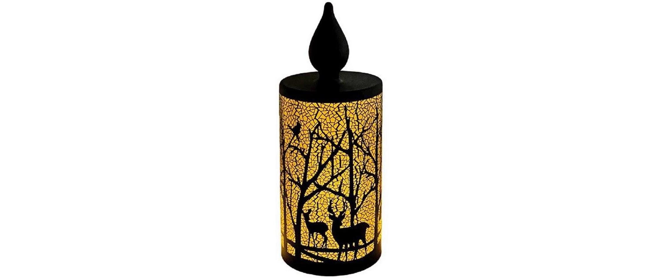 Dameco LED Glas Deko Kerze sz, Waldmotiv, 10 LED