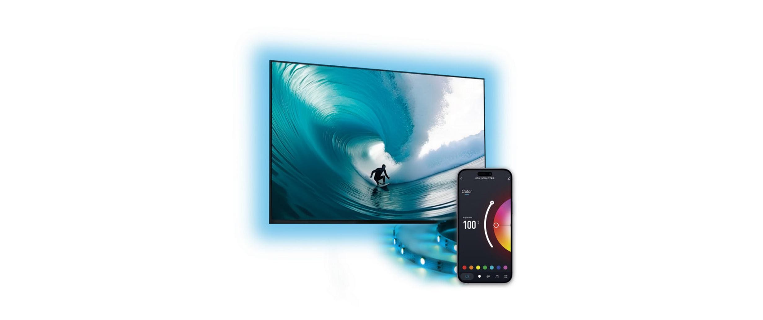 KSiX SmartLED TV-Streifen 2 m 480 lm RGB – Smarter LED-Streifen RGB von KSiX