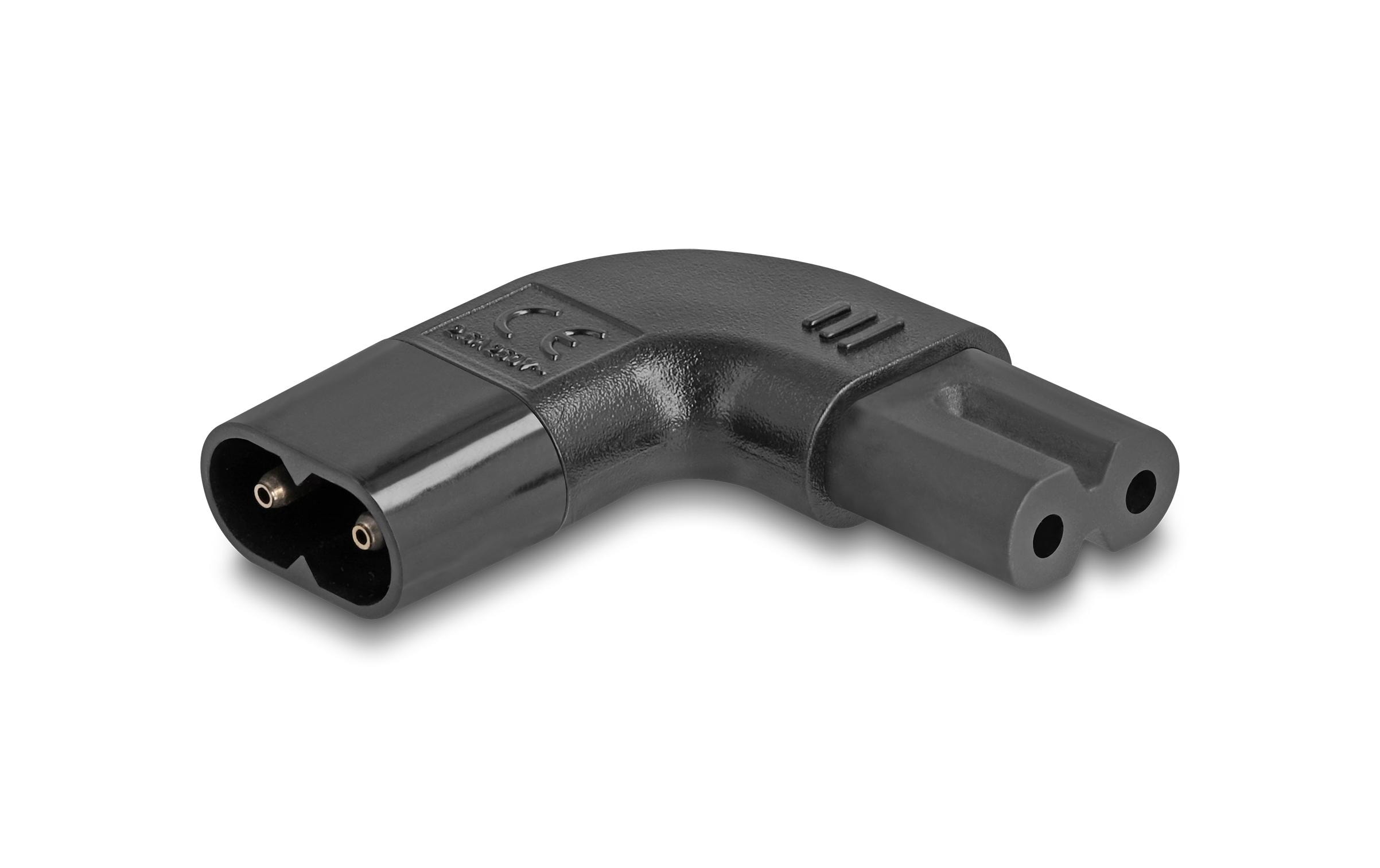 Delock Adapterstecker IEC60320 C8 - C7, gewinkelt L/R