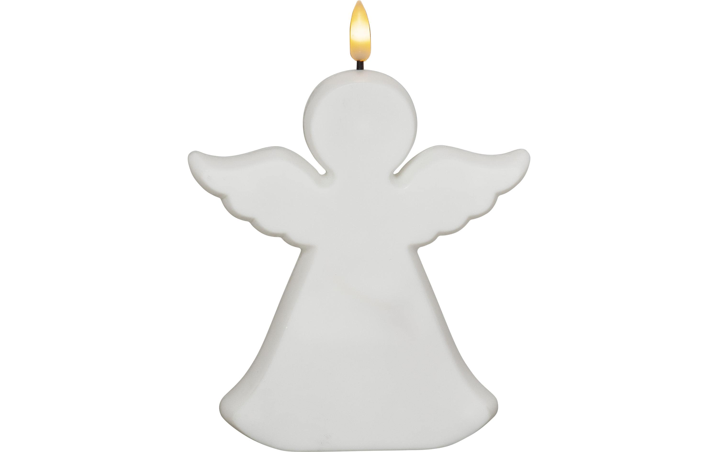 Star Trading LED Grabkerze Flamme Angel, Weiss – LED-Grabkerze mit Timer für aussen von Star Trading