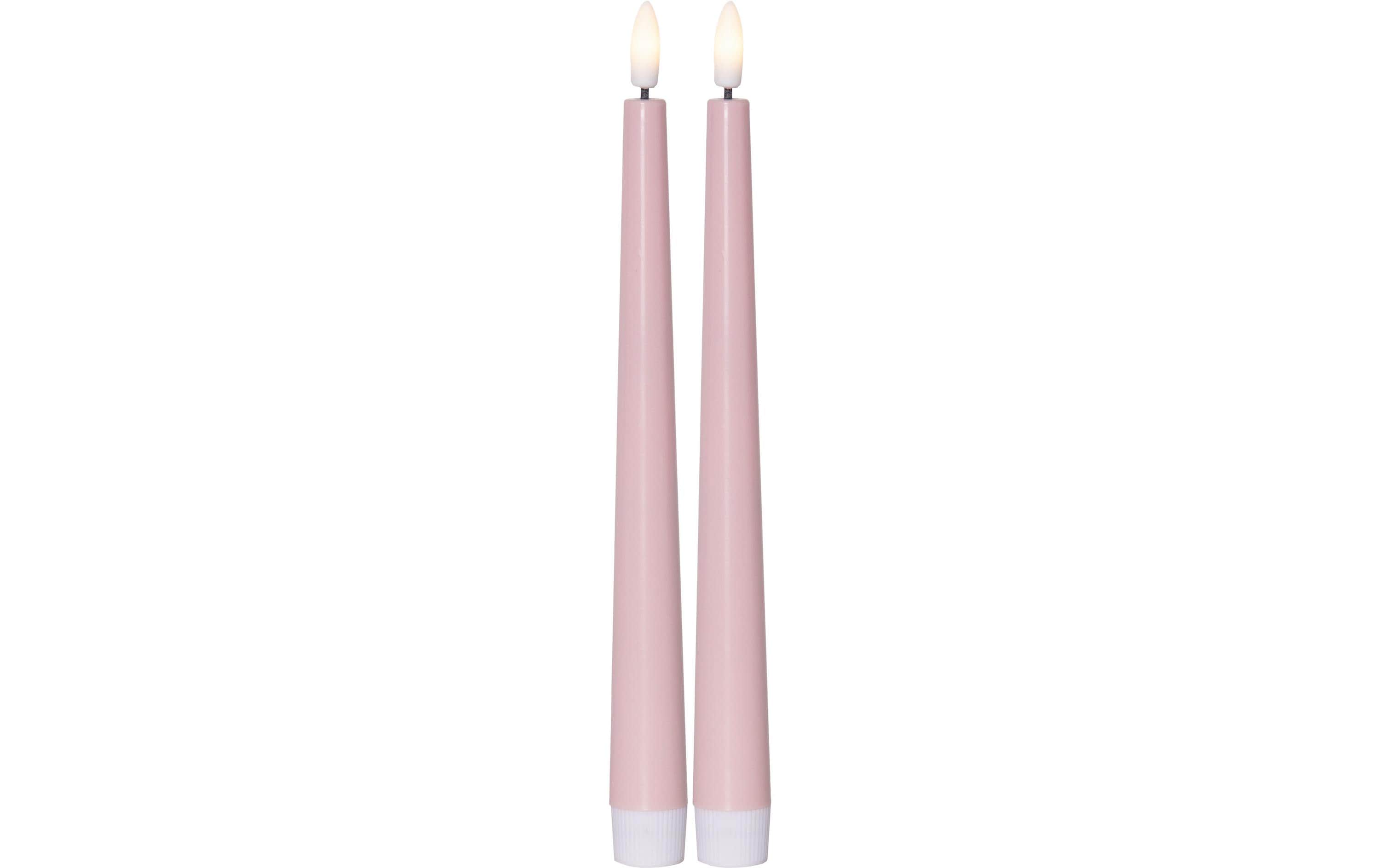 Star Trading LED-Stabkerzen Set Dinner Candy 2 pack, Warmweiss – Rosa – LED-Stabkerze mit Timer von Star Trading