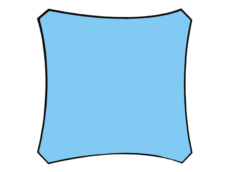 Perel Sonnensegel - Quadrat, 3.6x3.6 m,