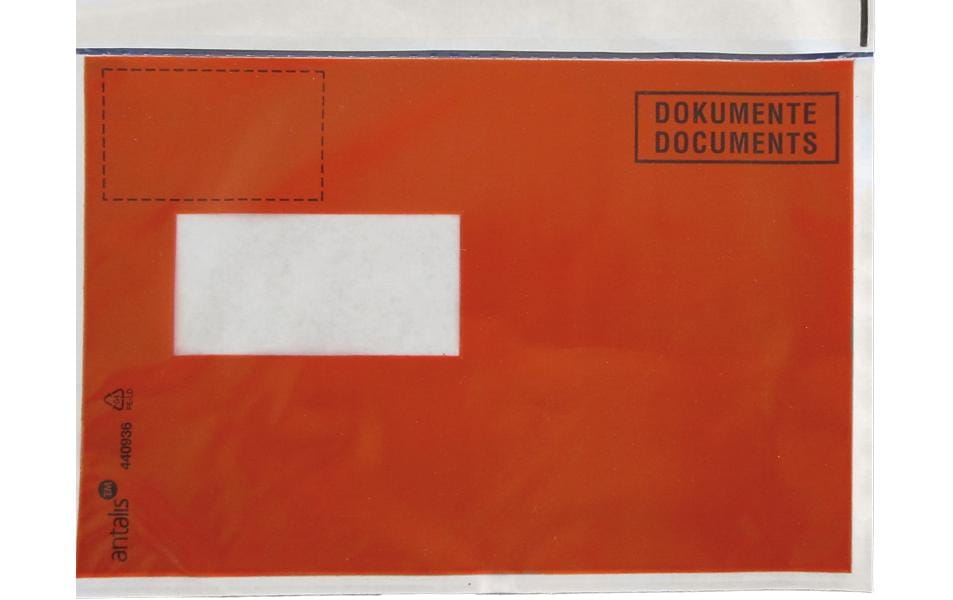 Antalis Dokumententasche C5 Druck, Fenster links, 1000 Stück, Rot – Dokumententasche von Antalis