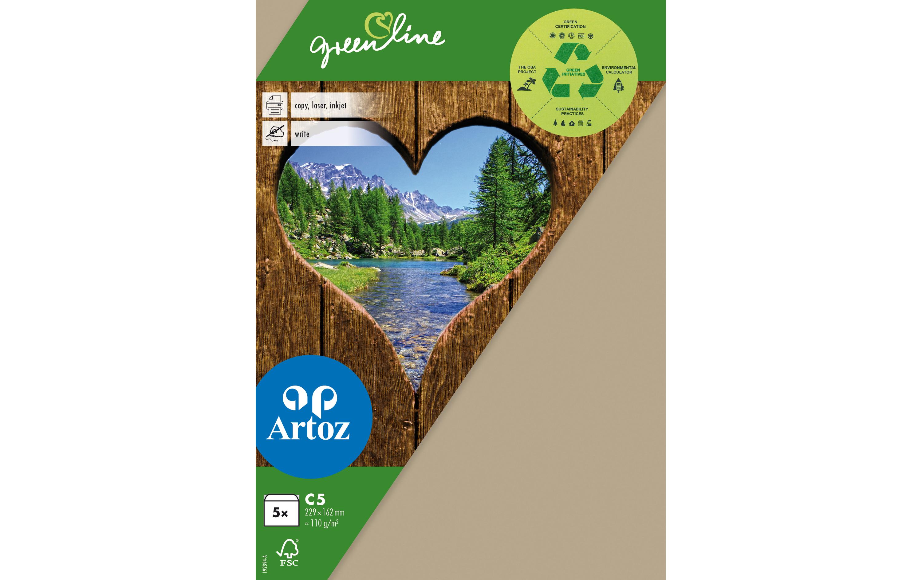 Artoz Couvert Green Line C5, 5 Stück, Hellbraun – Couvert von Artoz