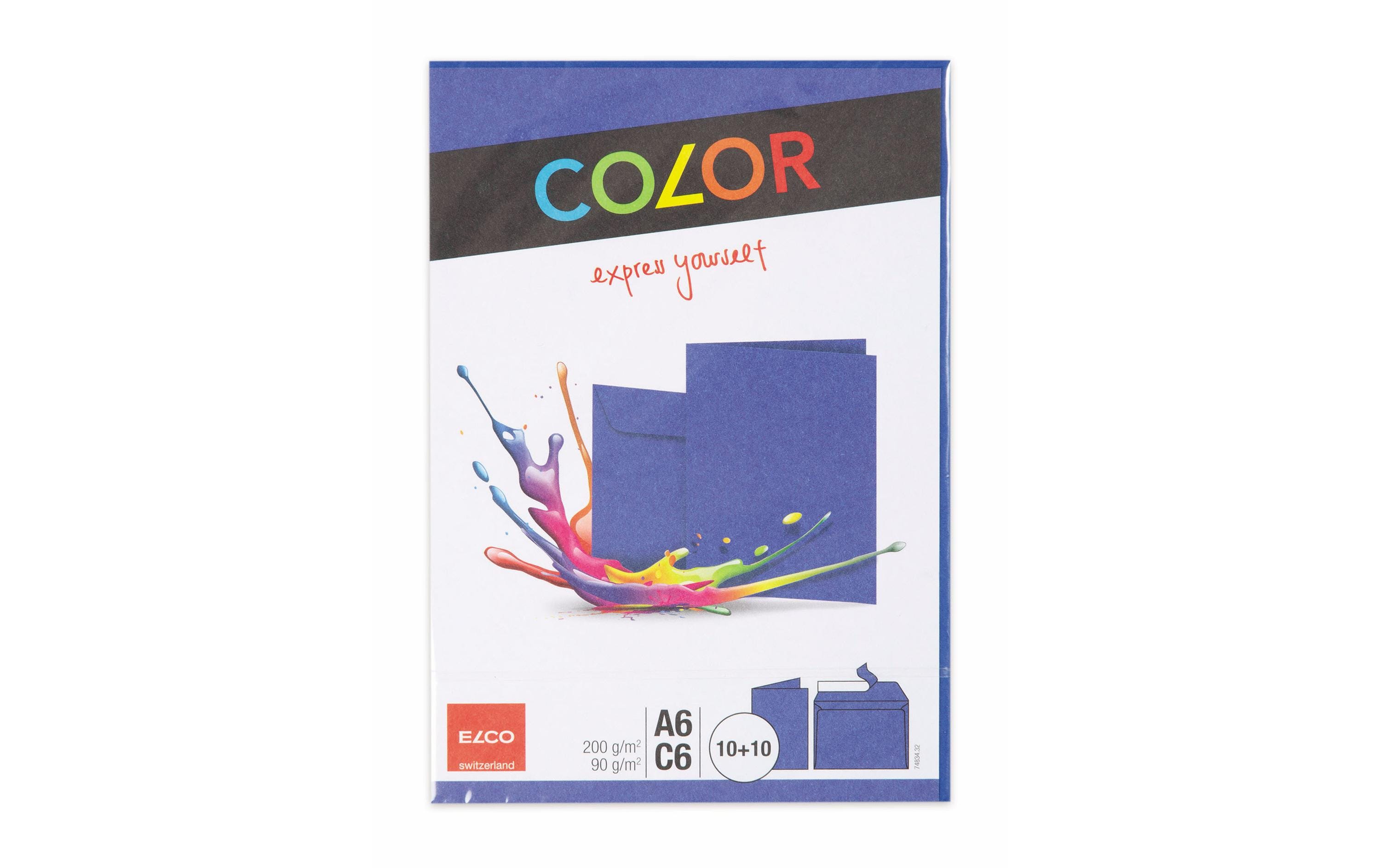 ELCO Doppelkarte mit Couvert Color A6/C6 Blau, 20 Stück – Couvert von ELCO