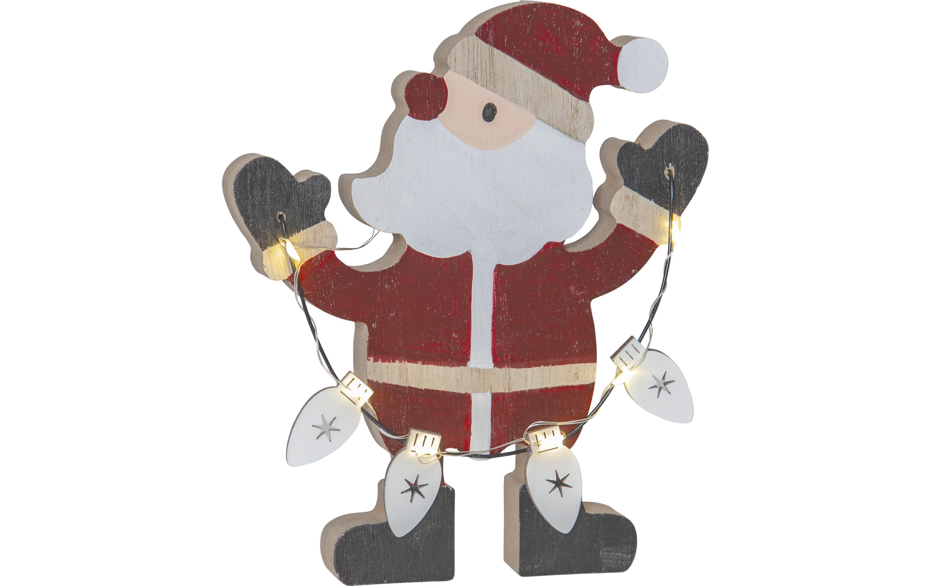 Star Trading LED-Figur Weihnachtsmann Billy, 17 cm, Rot – LED-Weihnachtsfigur mit Timer von Star Trading