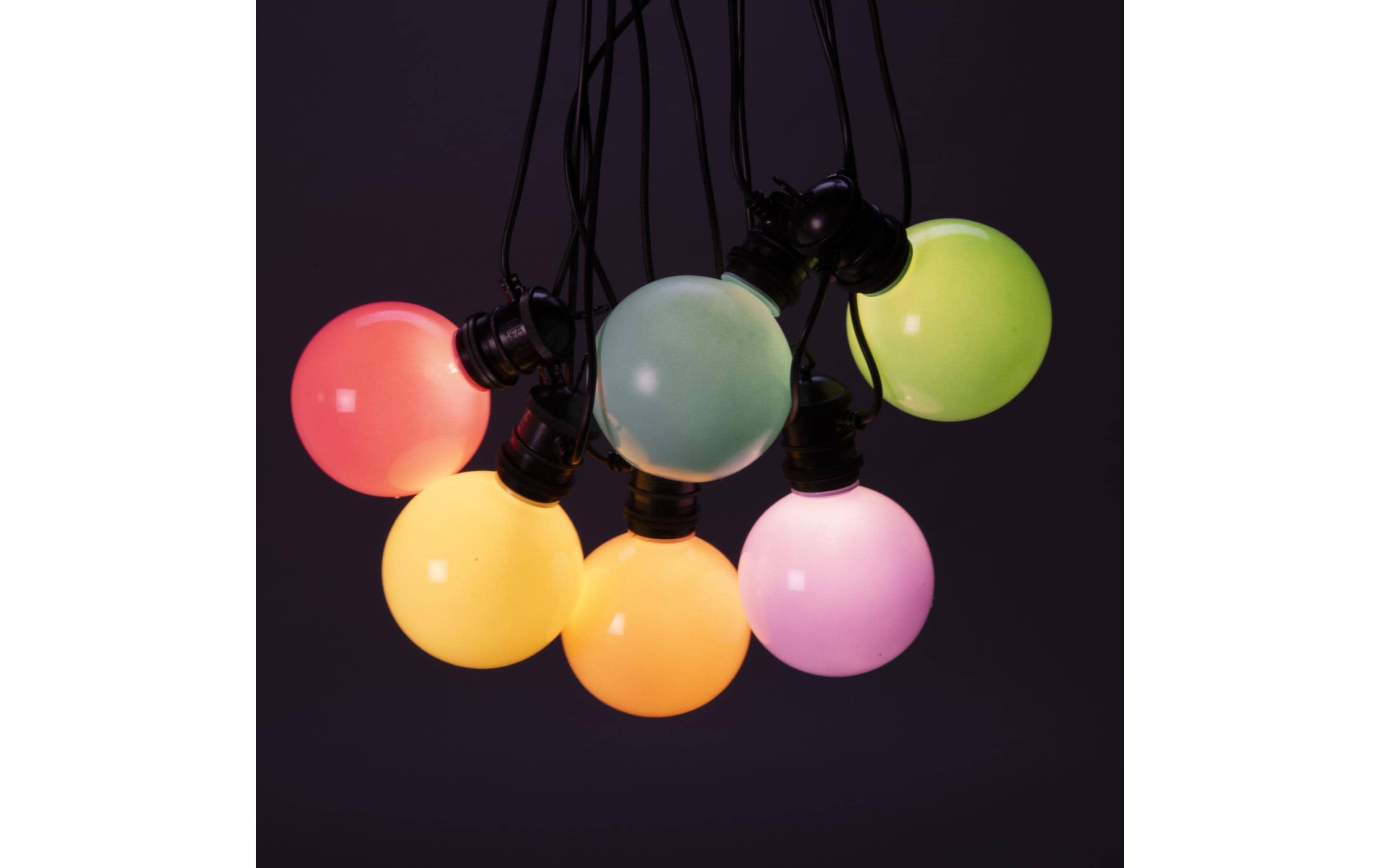 Konstsmide Lichterkette Solar Globe, 10 LEDs, Mehrfarbig – Lichterkette von Konstsmide