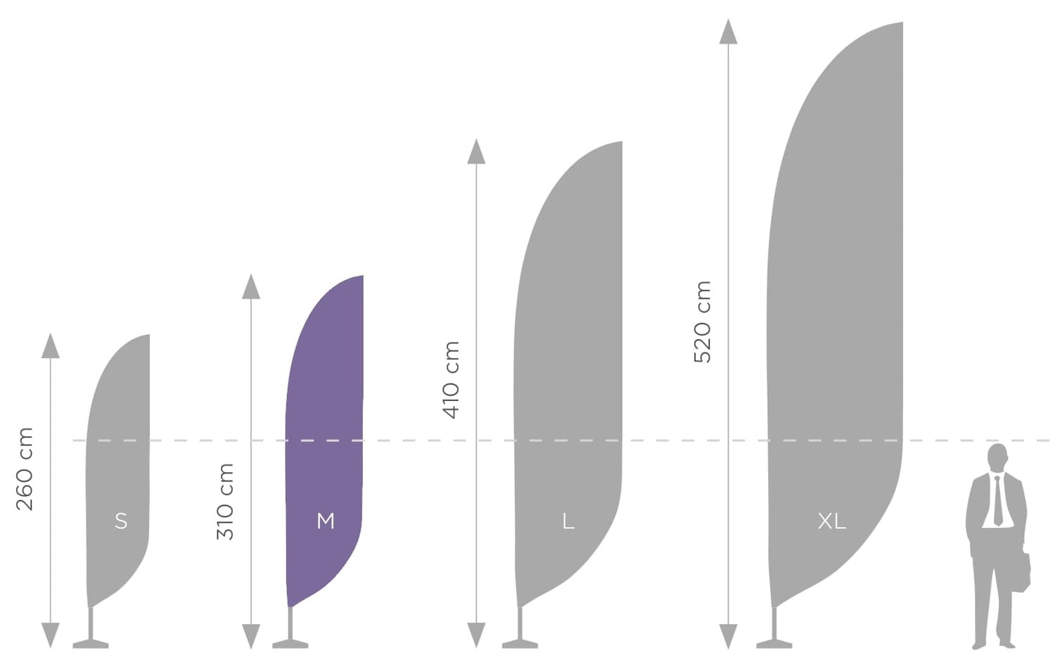 Fahnenmast für Beachflag Standard M - 350 cm