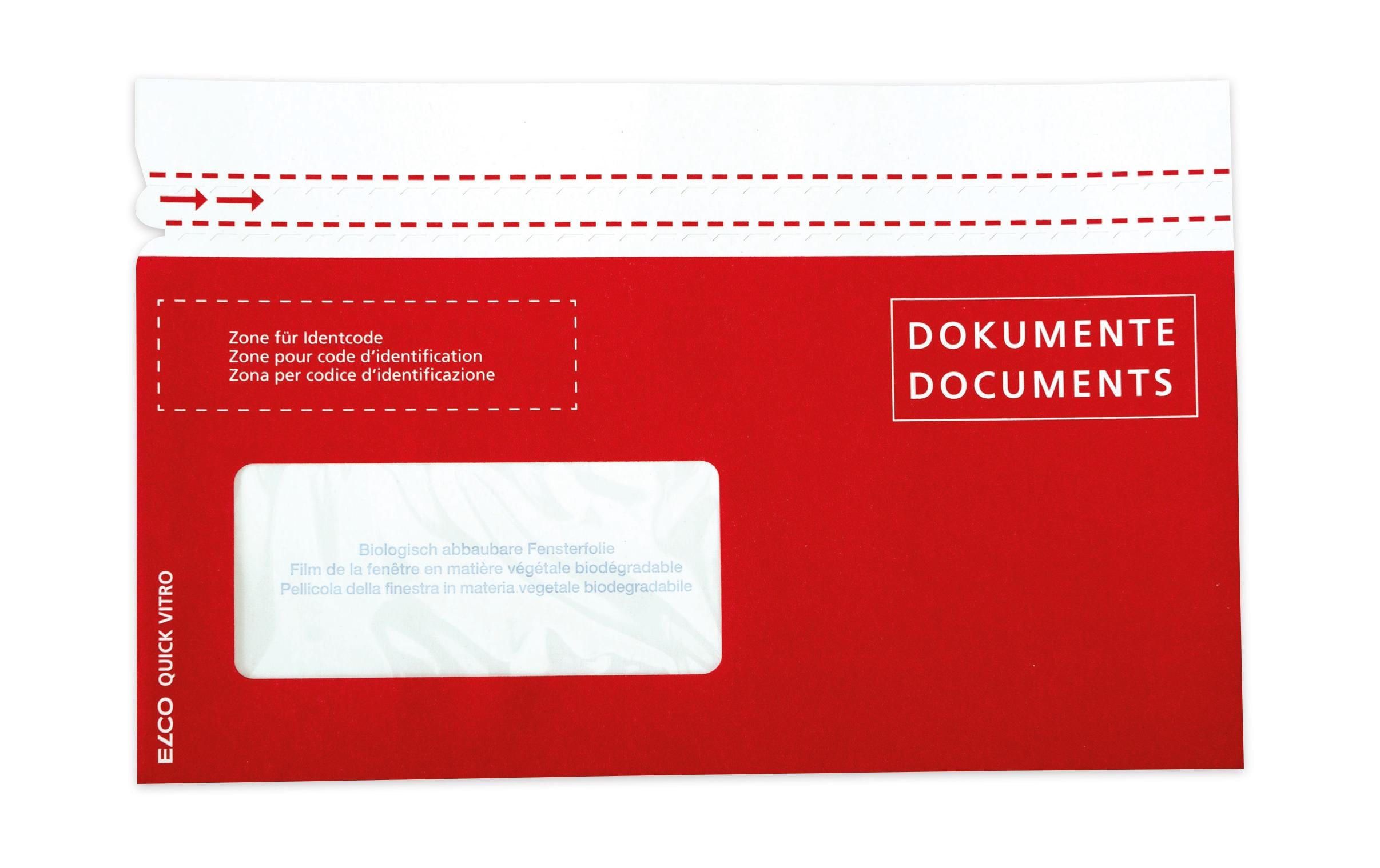 ELCO Dokumententasche aus Papier C5/6 Fenster links, 250 Stück – Dokumententasche von ELCO