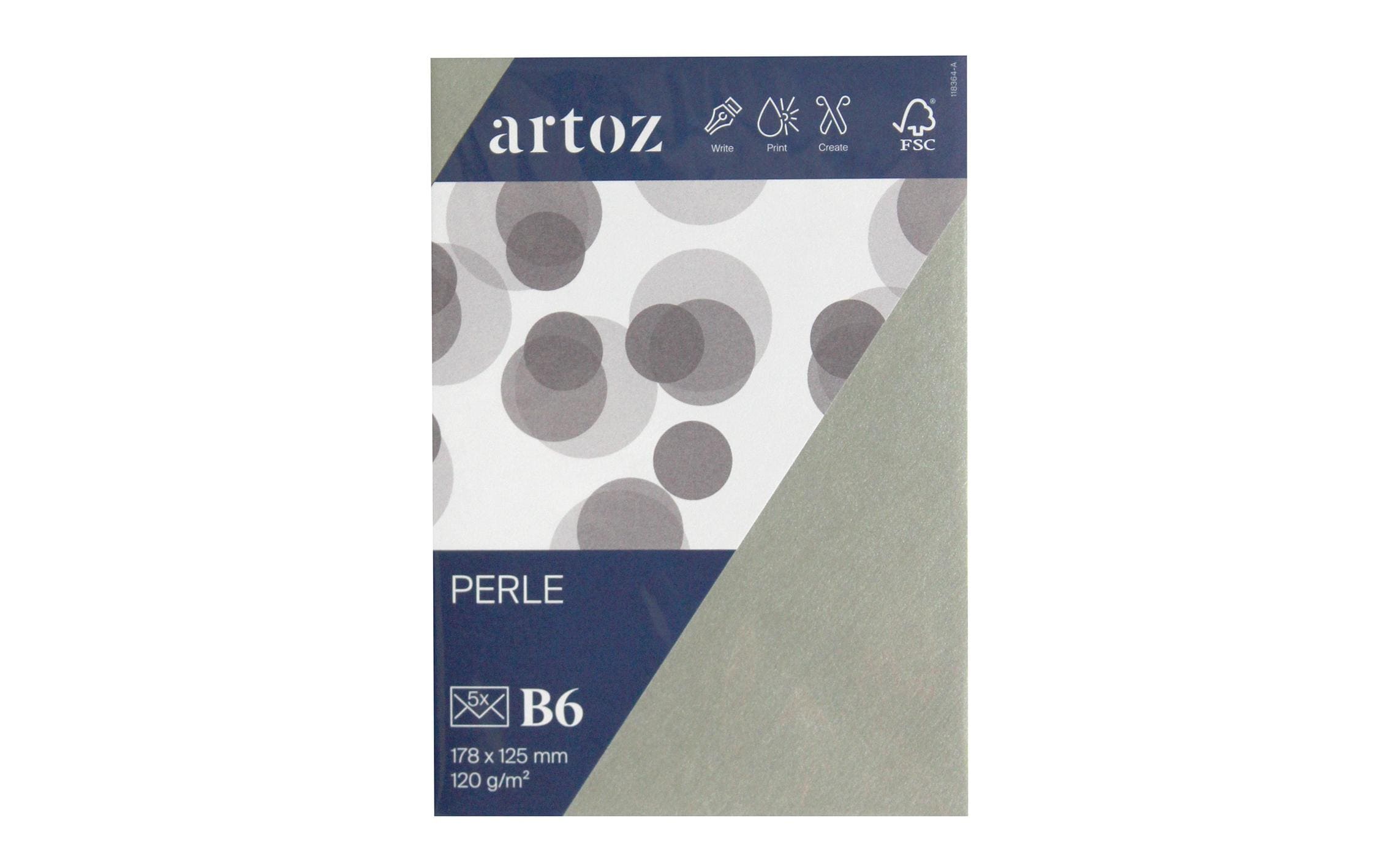 Artoz Couvert Perle B6, 5 Stück, Silber – Couvert von Artoz