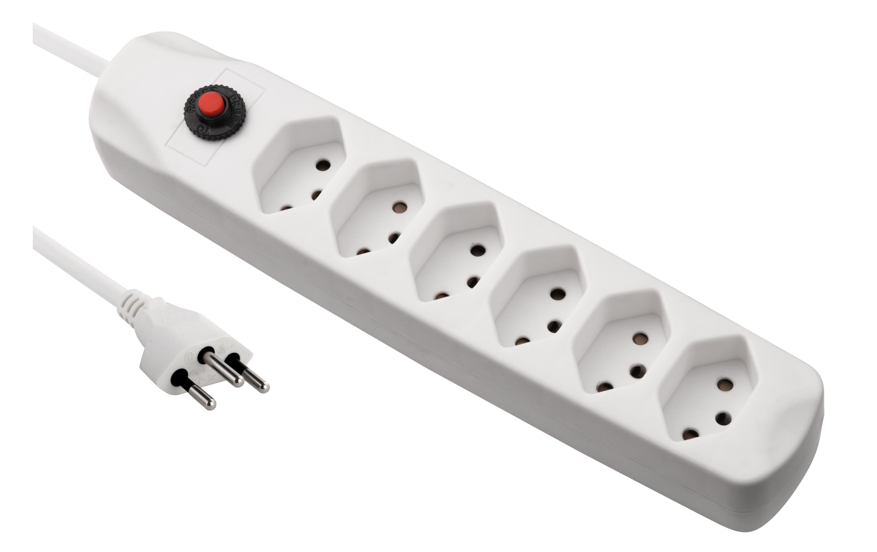 FURBER.power Steckdosenleiste mit Überlastschutz 6x T13 Weiss – Steckerleiste von FURBER.power
