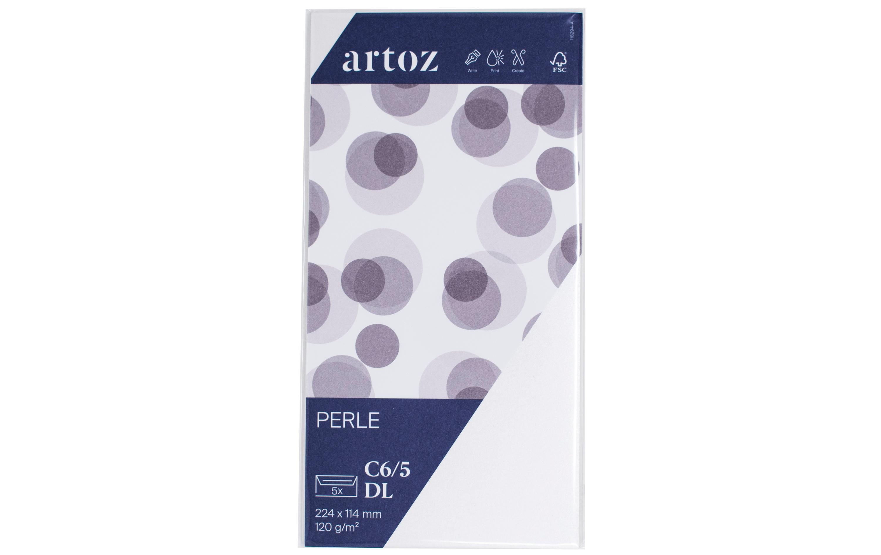 Artoz Couvert Perle C6/5, 5 Stück, Weiss – Couvert von Artoz