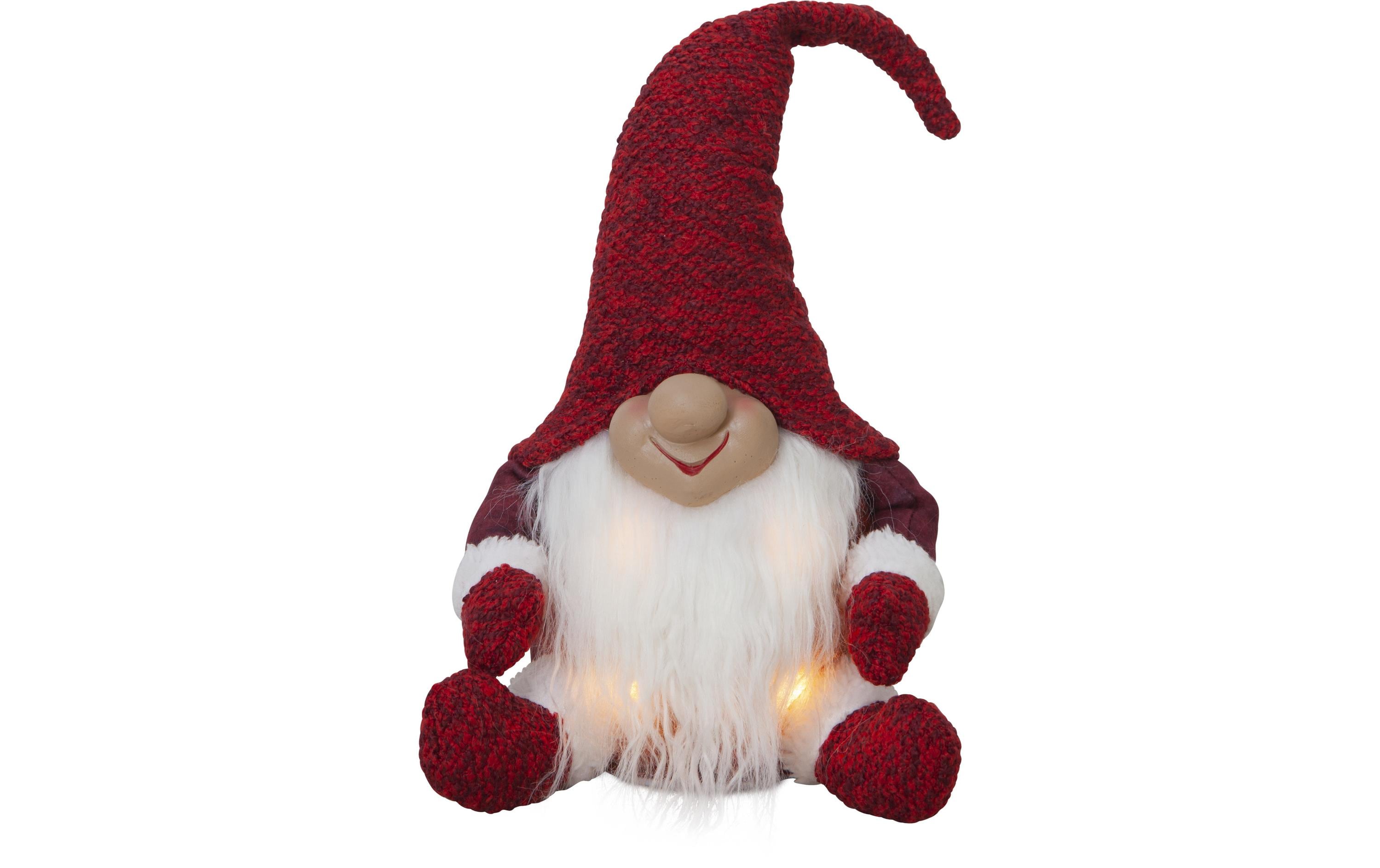 Star Trading LED-Figur Wichtel, 4 LED, 34 cm, Rot – LED-Weihnachtsfigur von Star Trading