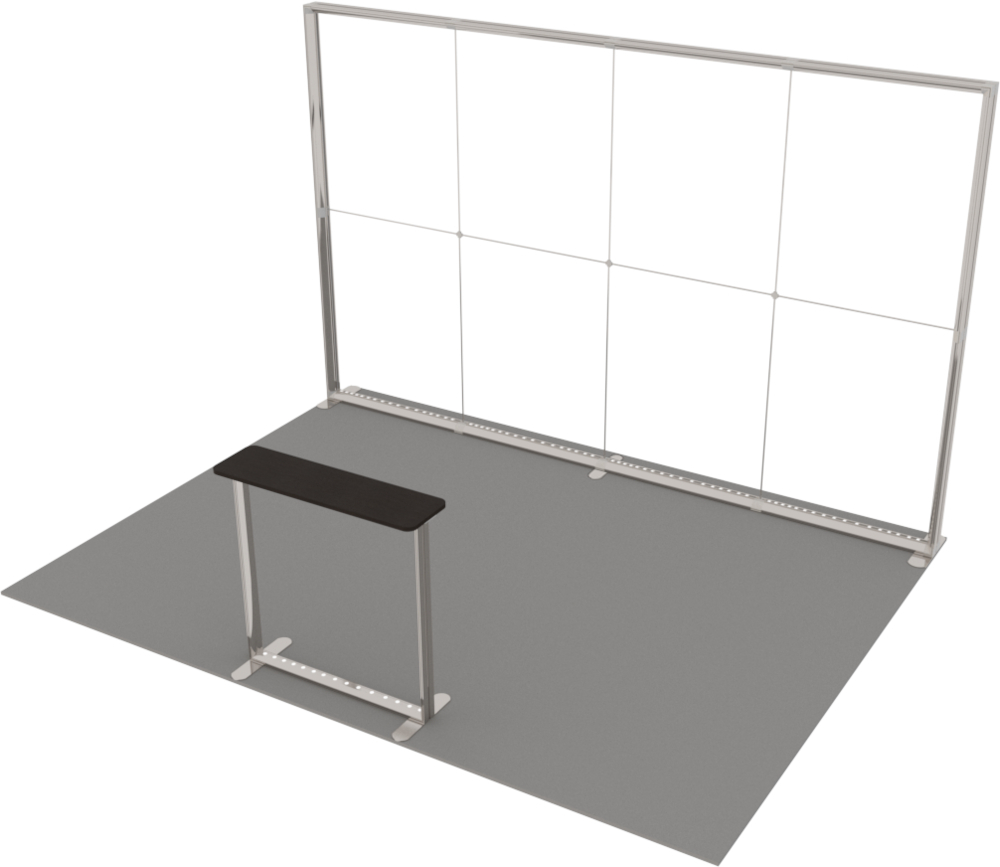 LUMIX Messestand 12 m² Halbinselstand Aufbau Messehalle Beispiel