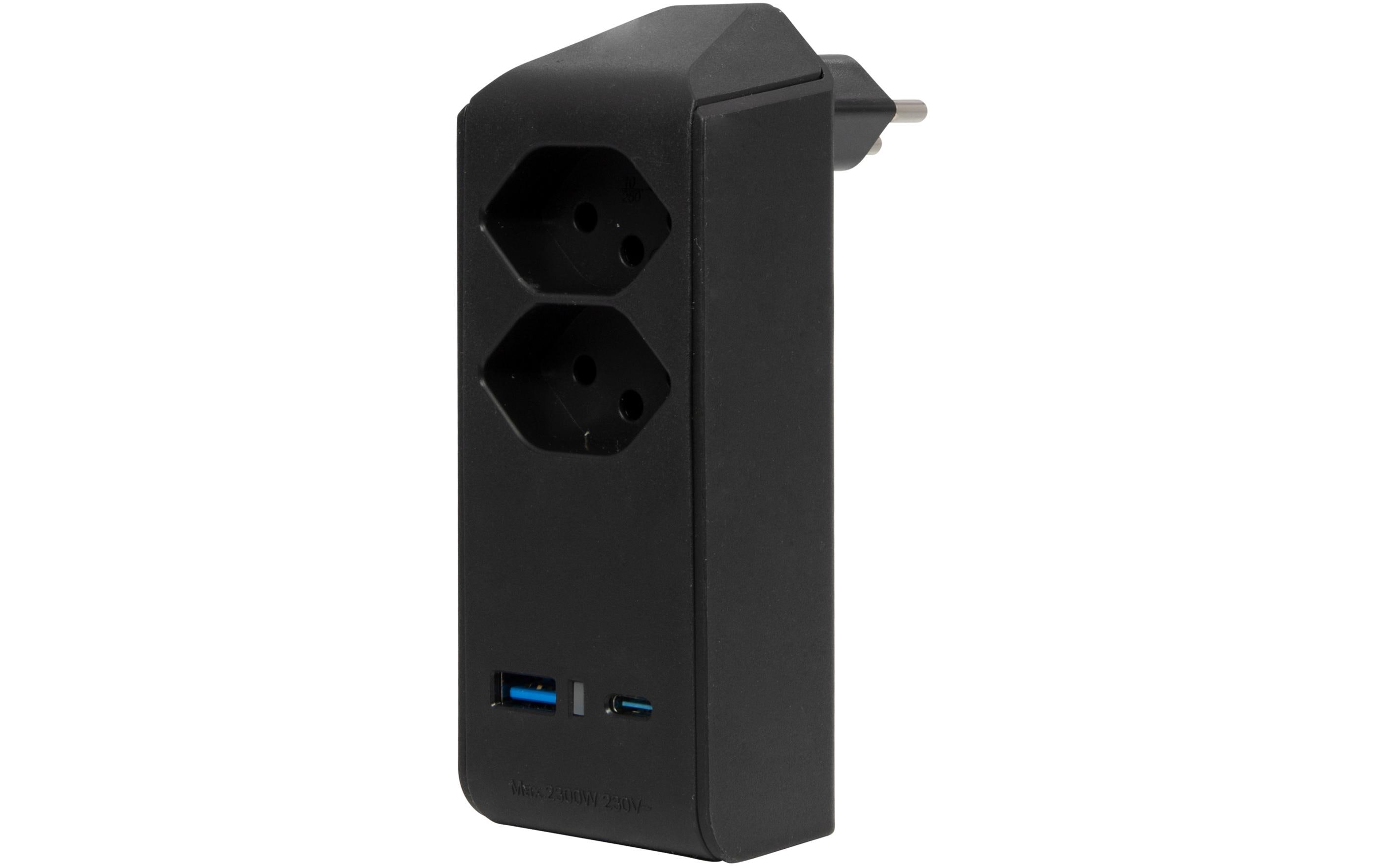Brennenstuhl Abzweigstecker 2 x T13, 1 x USB A, 1 x USB C, 300° drehbar – Mehrfachstecker von Brennenstuhl