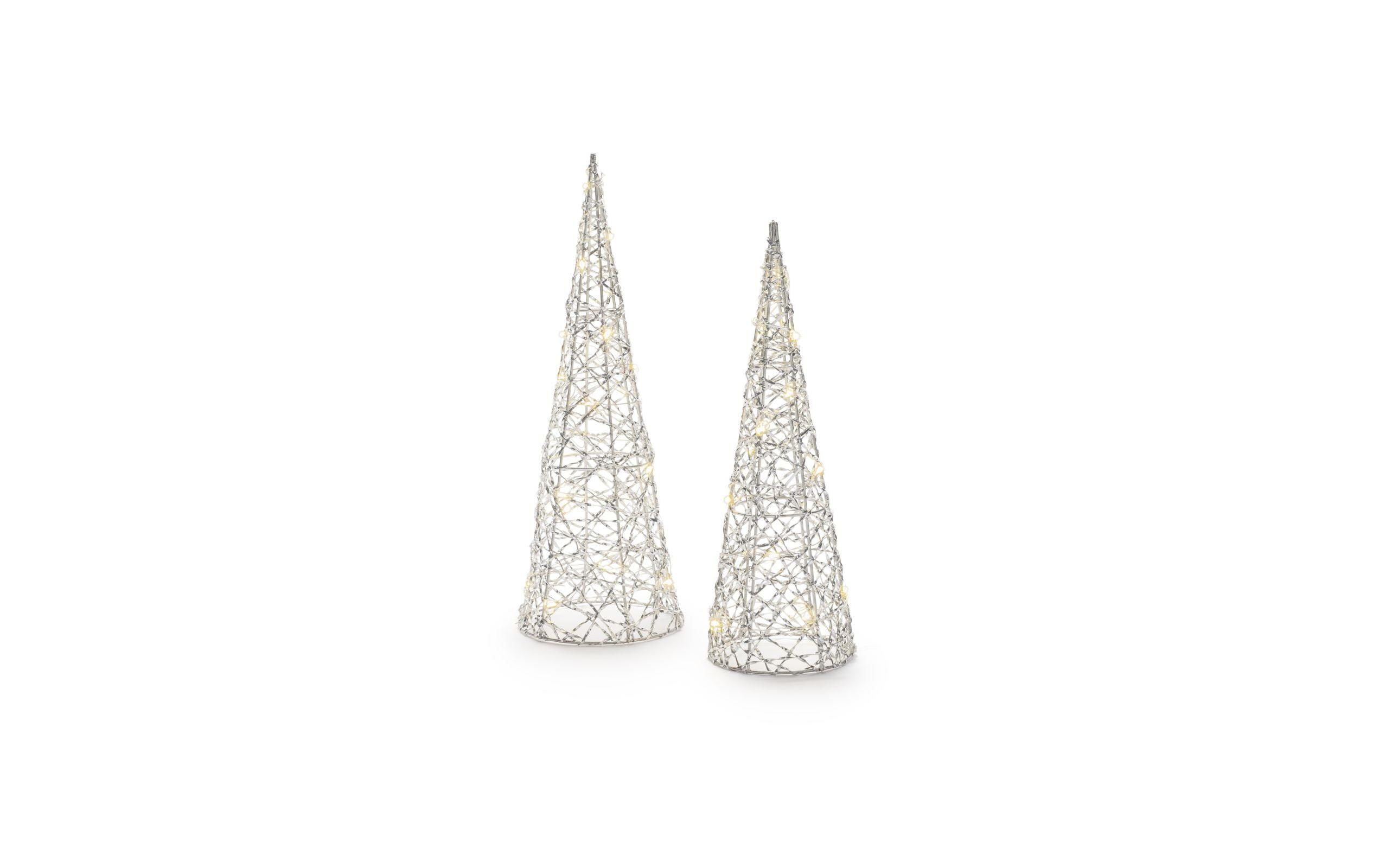 STT LED-Figur Silber Baum Set 2 Stk.
