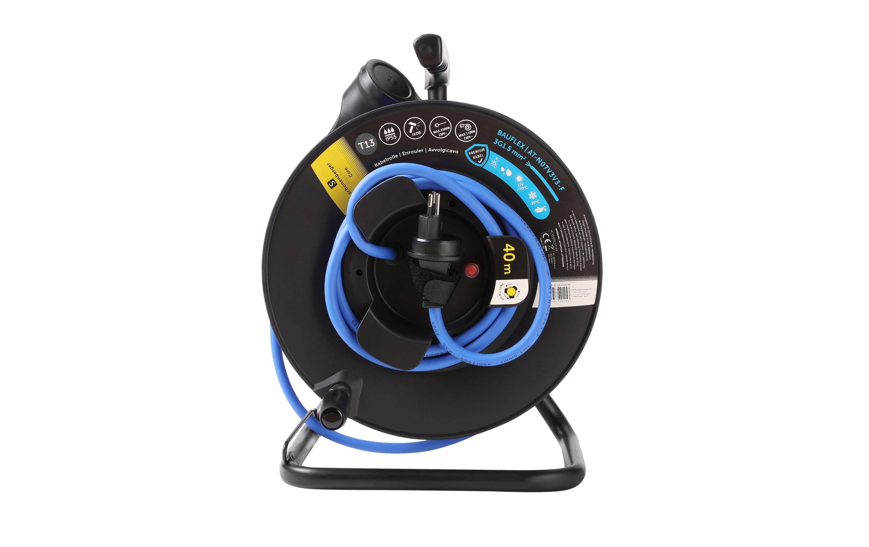 Schönenberger Kabelrolle Antitwist T13 IP55 40m Bauflex – Kabelrolle von Schönenberger